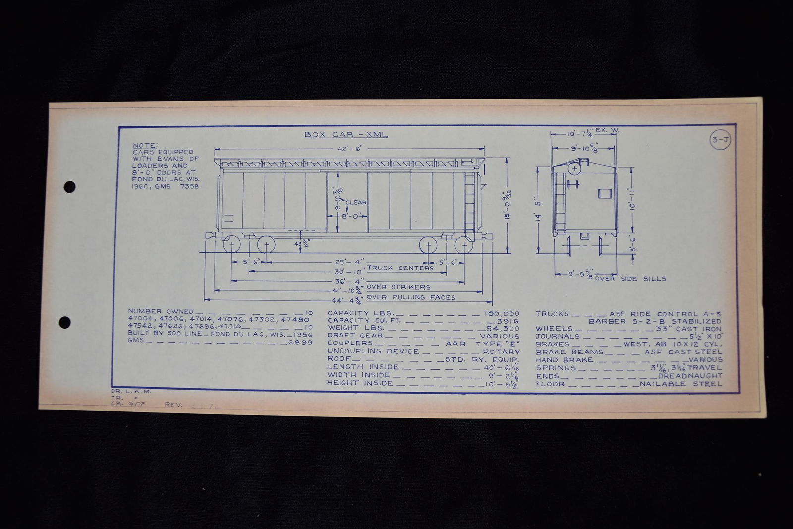 Original Train Car Blue Prints 1972 (1 of 5)