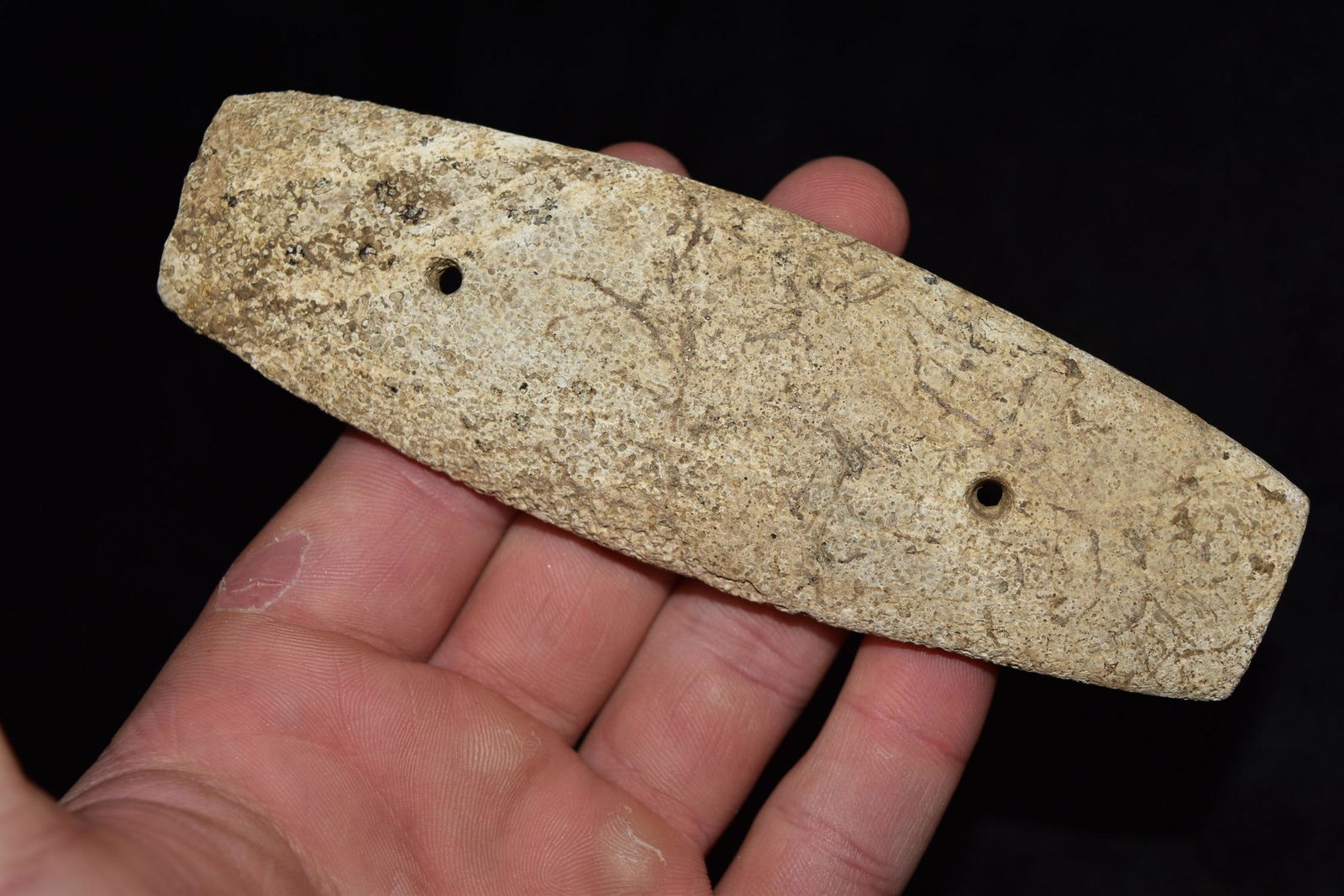 5 1/2" Limestone Gorget, Found in Philip Helm in (1 of 6)