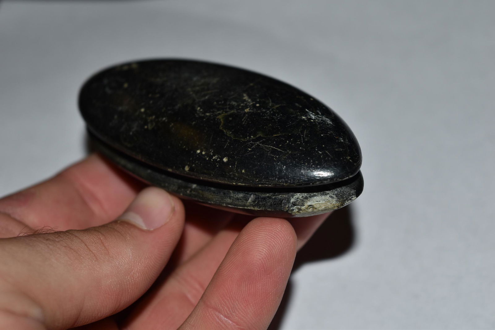 4 1/8" Center Groved Nephrite jade Plummet, Ex Anderson (1 of 6)