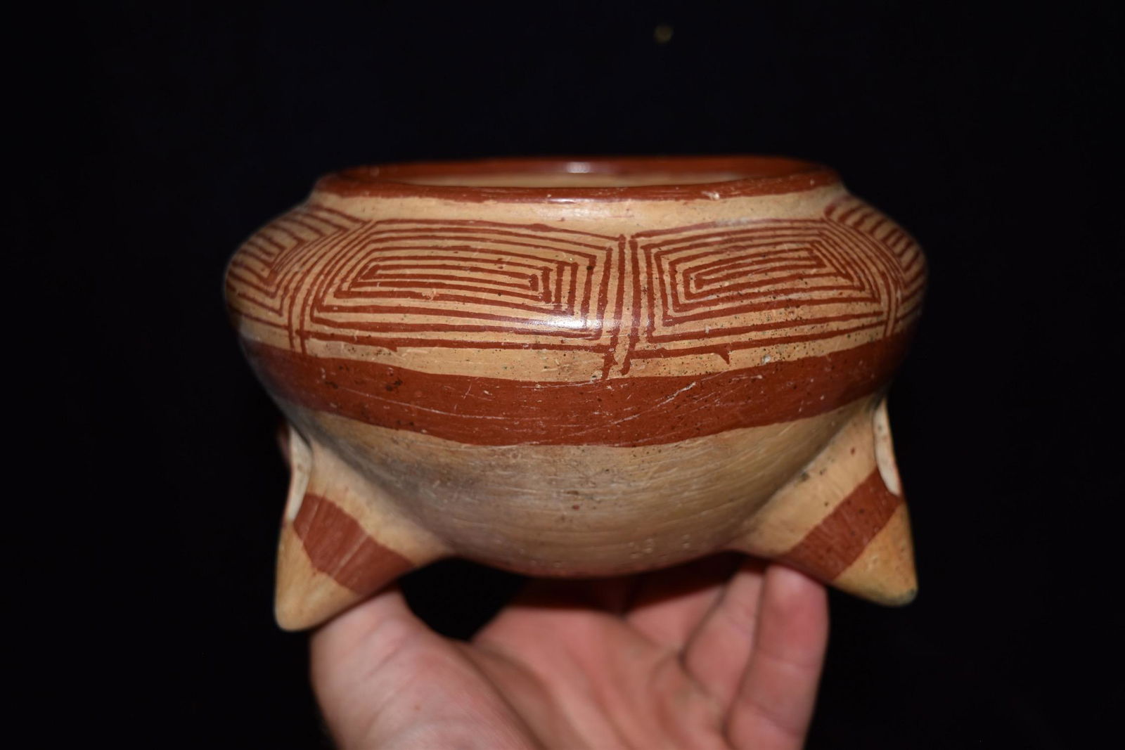 Michoacan Tri Leg Painted Bowl, Excellent, Bennett COA, (1 of 8)