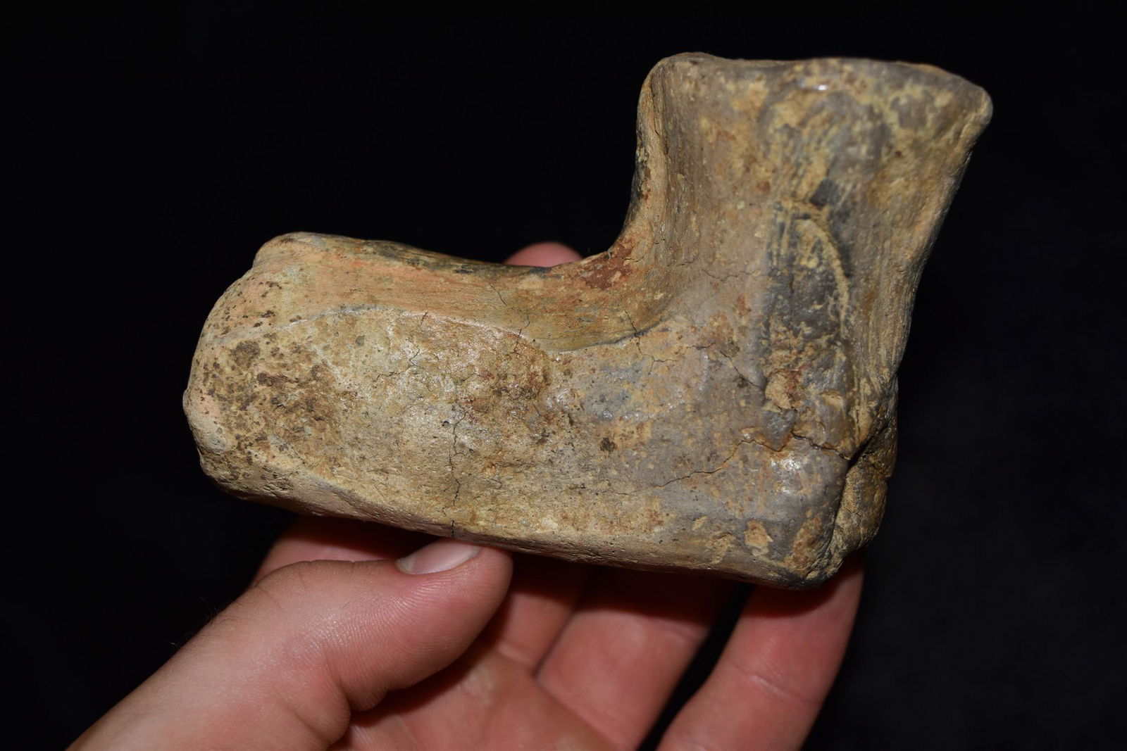 4" Mississippian Potery Pipe, Found by Brian Hilton, (1 of 7)