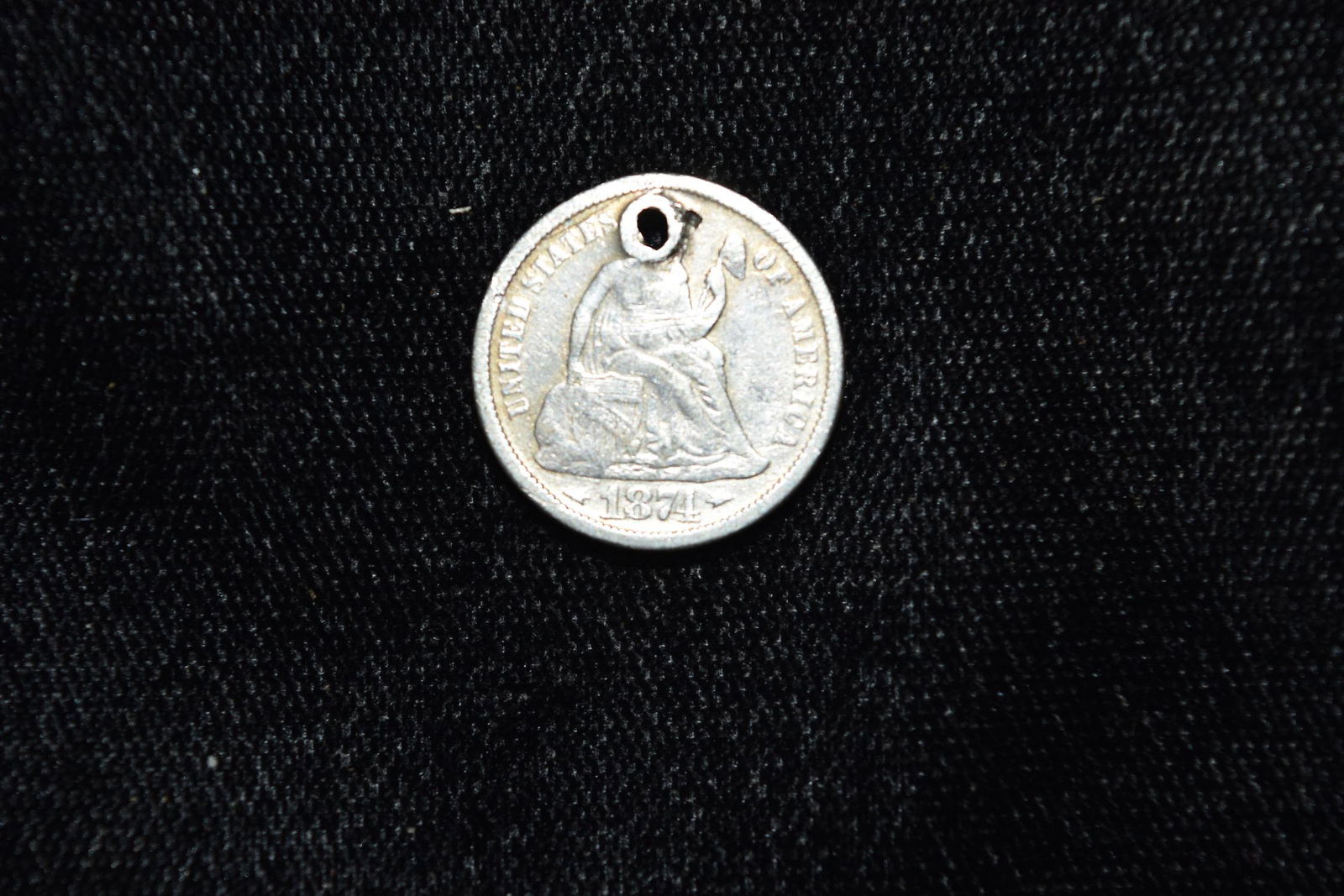 1874 Silver Dime Love Token (1 of 3)