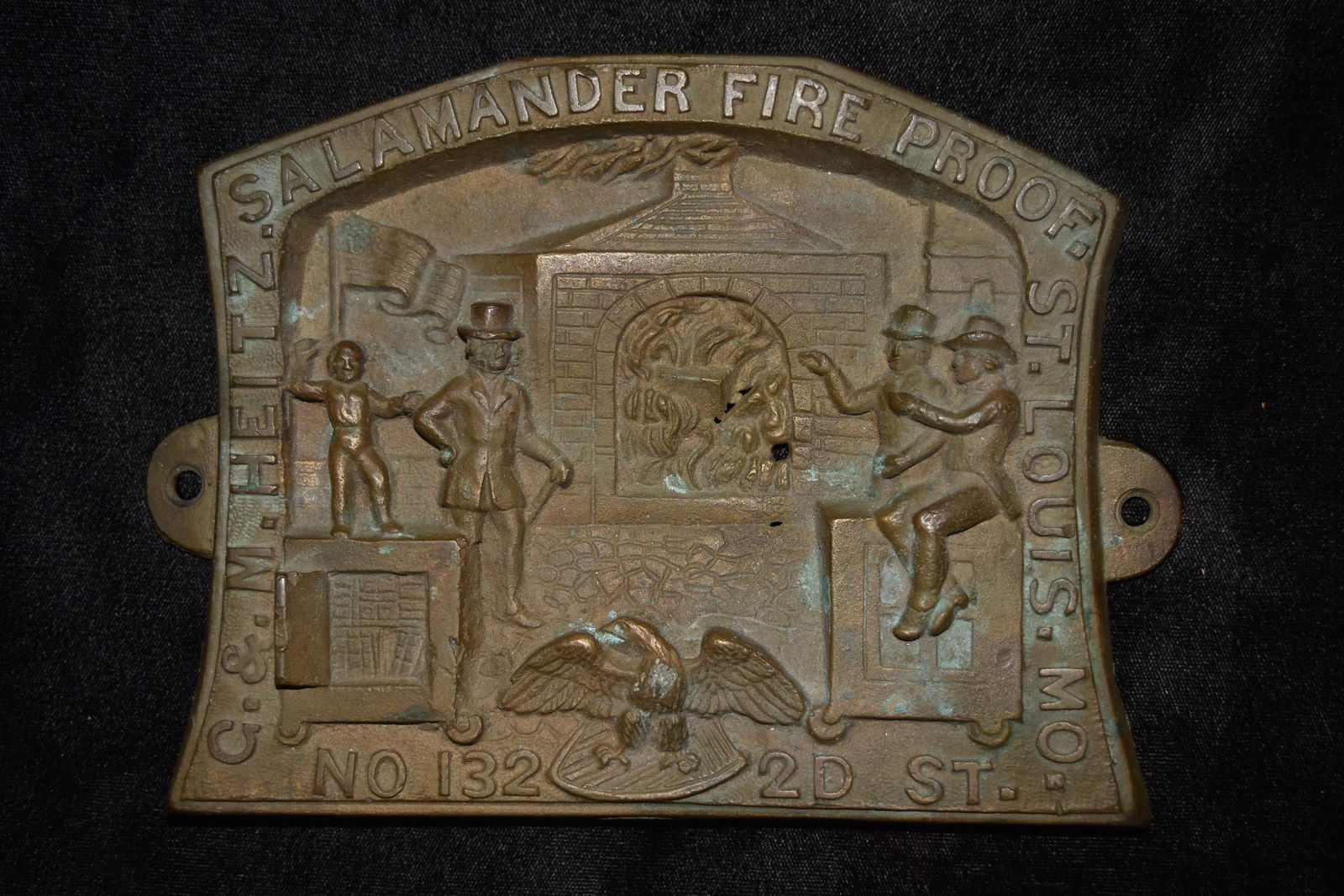 Rare C&M Heitz Safe Nameplate, Heavy Brass, Looks to be (1 of 7)