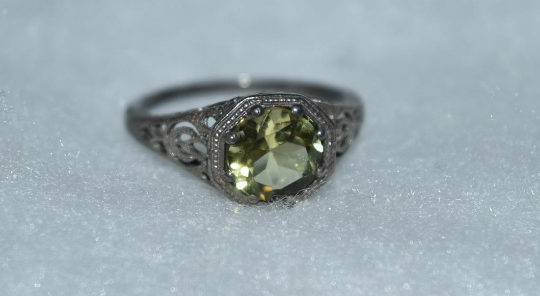 2 ct. Citrine Sterling Silver Filgree ring, size 6 1/2 (1 of 5)