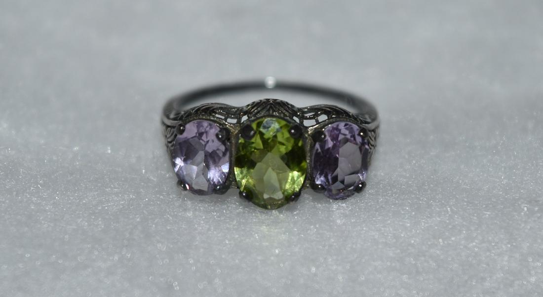 Approx. 4 ct. Amethyst and Peridot Sterling Silver (1 of 6)