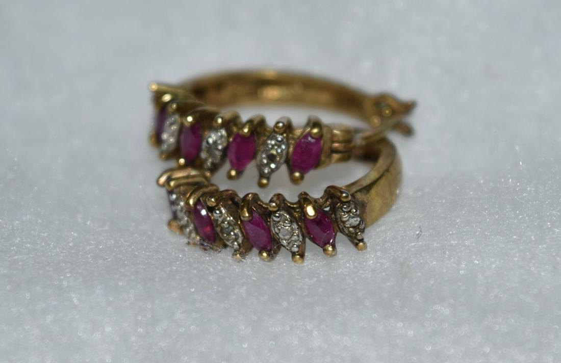 Rubies and Diamonds Gold plated over sterling silver: Rubies and Diamonds Gold plated over sterling silver