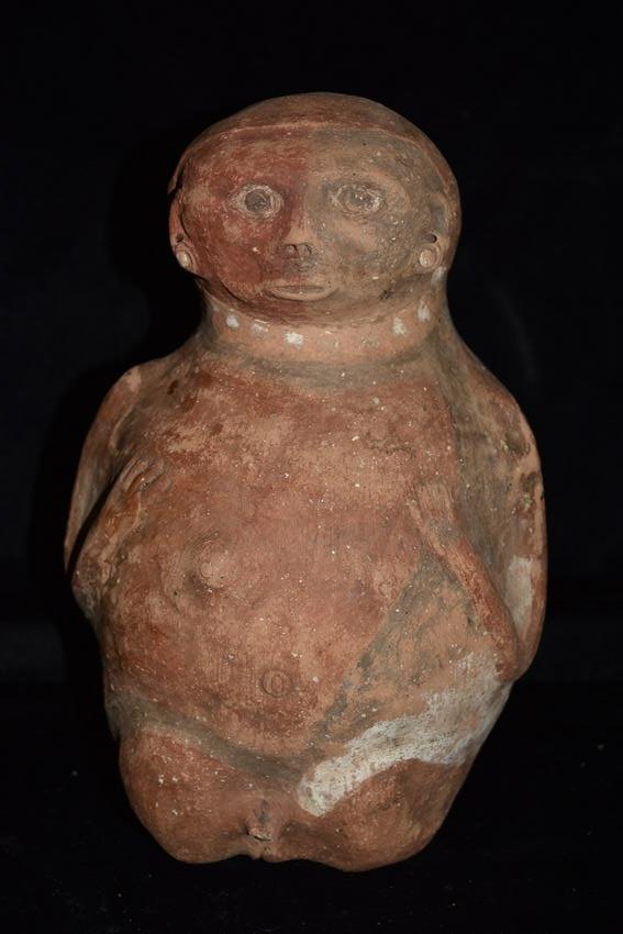10" Tall Precolumbian Head Pot Reproduction (1 of 10)
