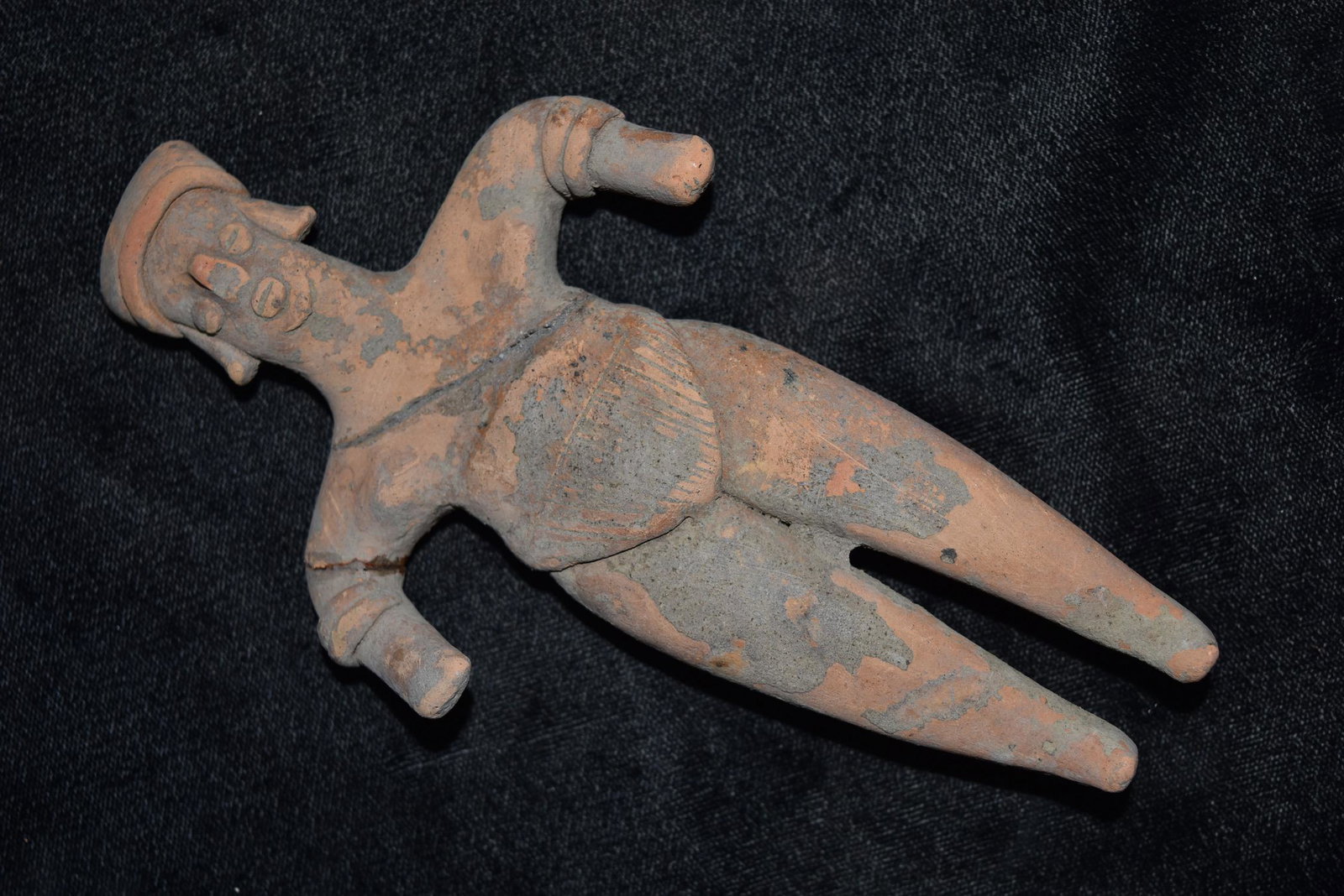 6 3/8" Tall Pottery Human Effigy, Painted, Pre (1 of 7)