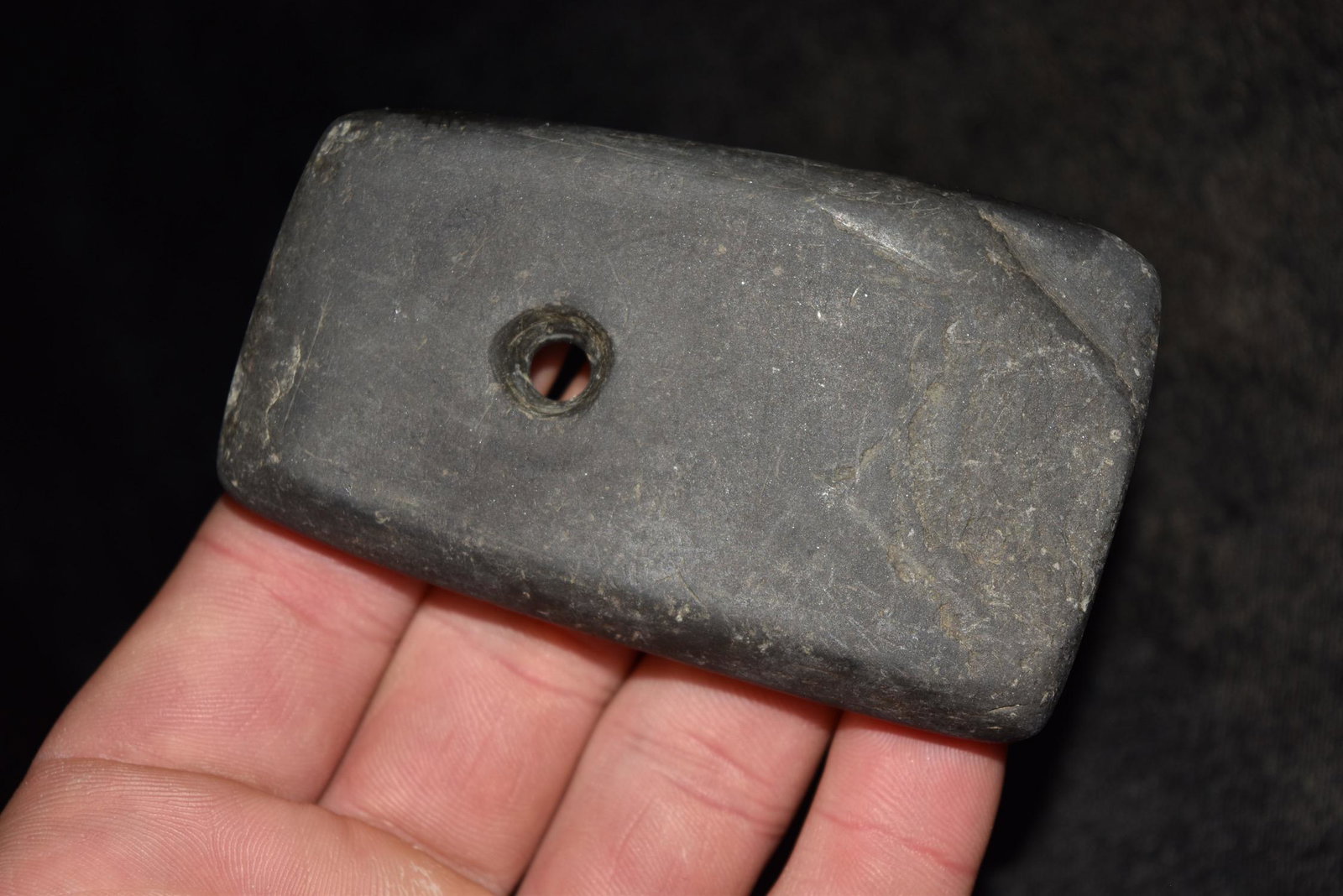 3 3/8" Slate Pendant, Some Tally Marks, Ex Dr. Nuckles (1 of 6)