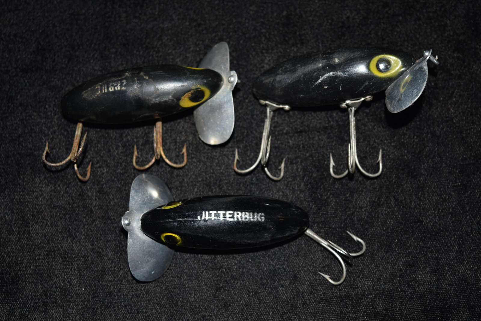 Lot of 3 Fred Arbogast Jitter Bug, Vintage Fishing: Lot of 3 Fred Arbogast Jitter Bug, Vintage Fishing Lures