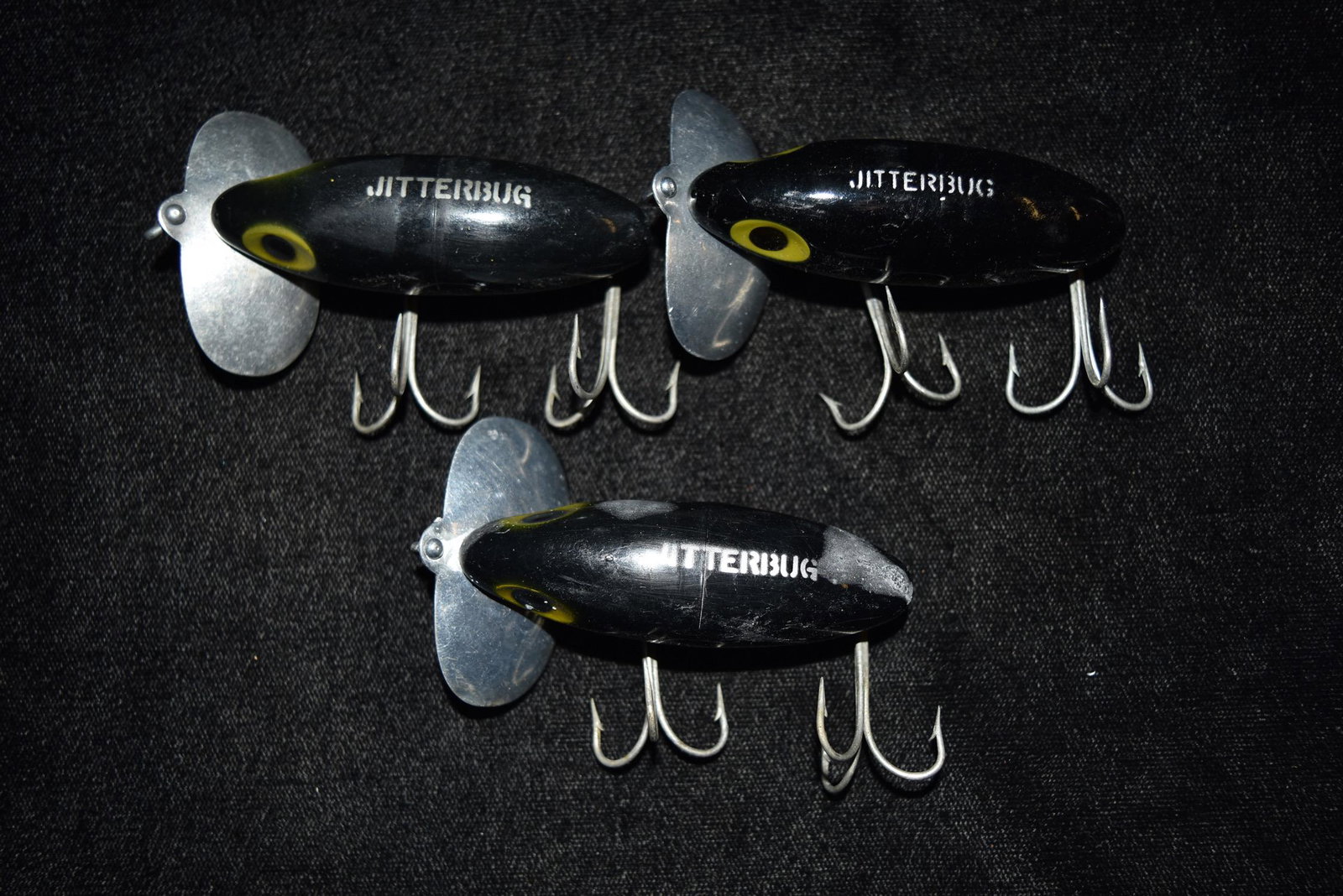 Lot of 3 Fred Arbogast Jitter Bug, Vintage Fishing: Lot of 3 Fred Arbogast Jitter Bug, Vintage Fishing Lures
