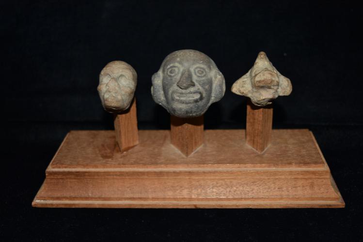 3 Pre Columbian Pottery Heads (1 of 5)