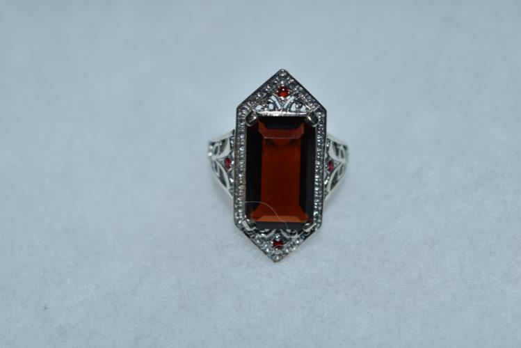 10 ct Fire Garnet with Rubies in .925 Sterling Filigree (1 of 4)