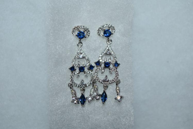 Blue Sapphire and White Topaz Fancy .925 Sterling (1 of 2)