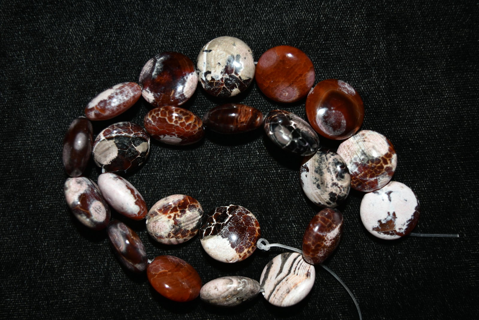 One strand of beautiful multi colored art glass beads,: One strand of beautiful multi colored art glass beads, probably Venetian. 17mm. 15" total length