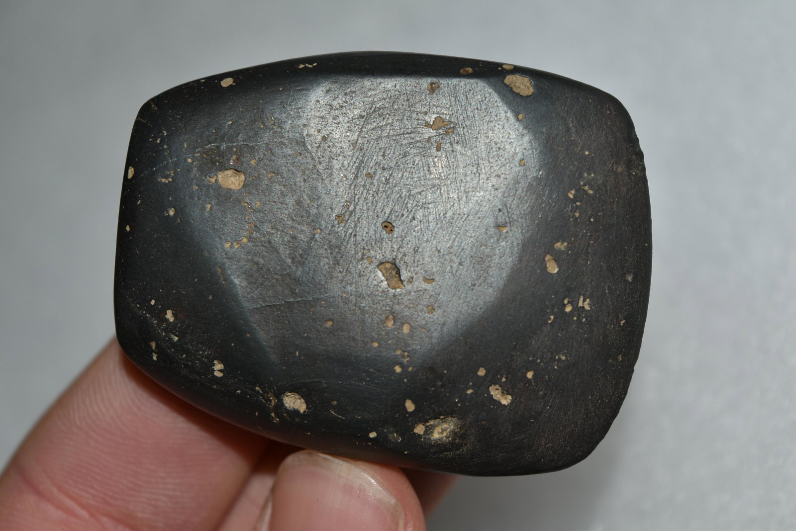 2 1/4" Hematite Celt, Lewis Co, Missouri: 2 1/4" Hematite Celt, Lewis Co, Missouri