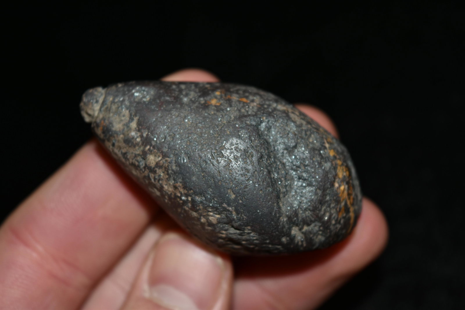 2 1/2" Hematite Snyders Plummet, Greene Co, Illinois,: 2 1/2" Hematite Snyders Plummet, Greene Co, Illinois, Ex Dick Clough