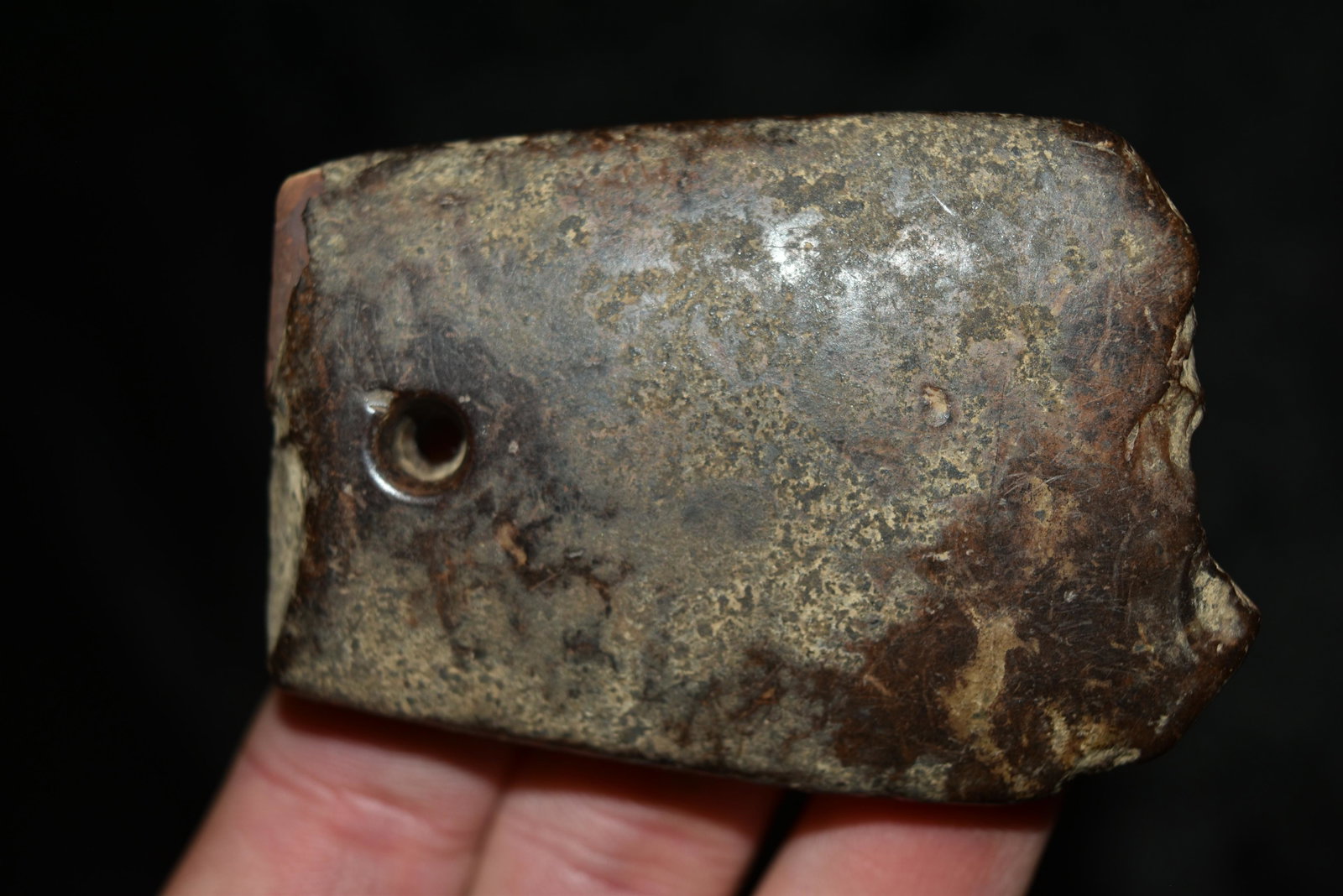 3 1/8" Salvaged Pendant, Adams/Pike Co, Illinois,: 3 1/8" Salvaged Pendant, Adams/Pike Co, Illinois, Ralls/Pike Co, Missouri, 20 Year Collection of Frank Waelder of Hannibal, Missouri