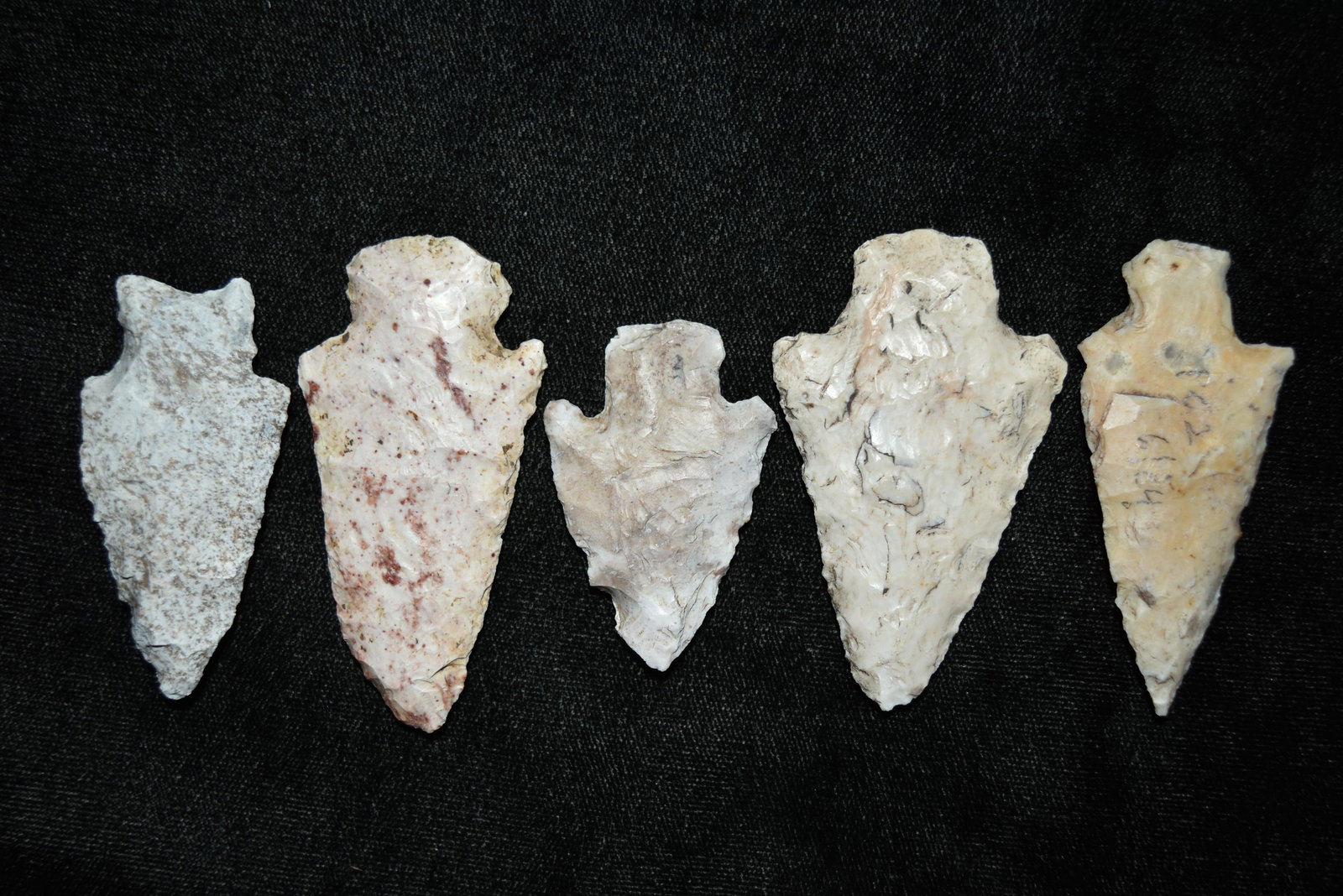 Lot of 5 Woodland Points, Adams/Pike Co, Illinois,: Lot of 5 Woodland Points, Adams/Pike Co, Illinois, Ralls/Pike Co, Missouri, 20 Year Collection of Frank Waelder of Hannibal, Missouri