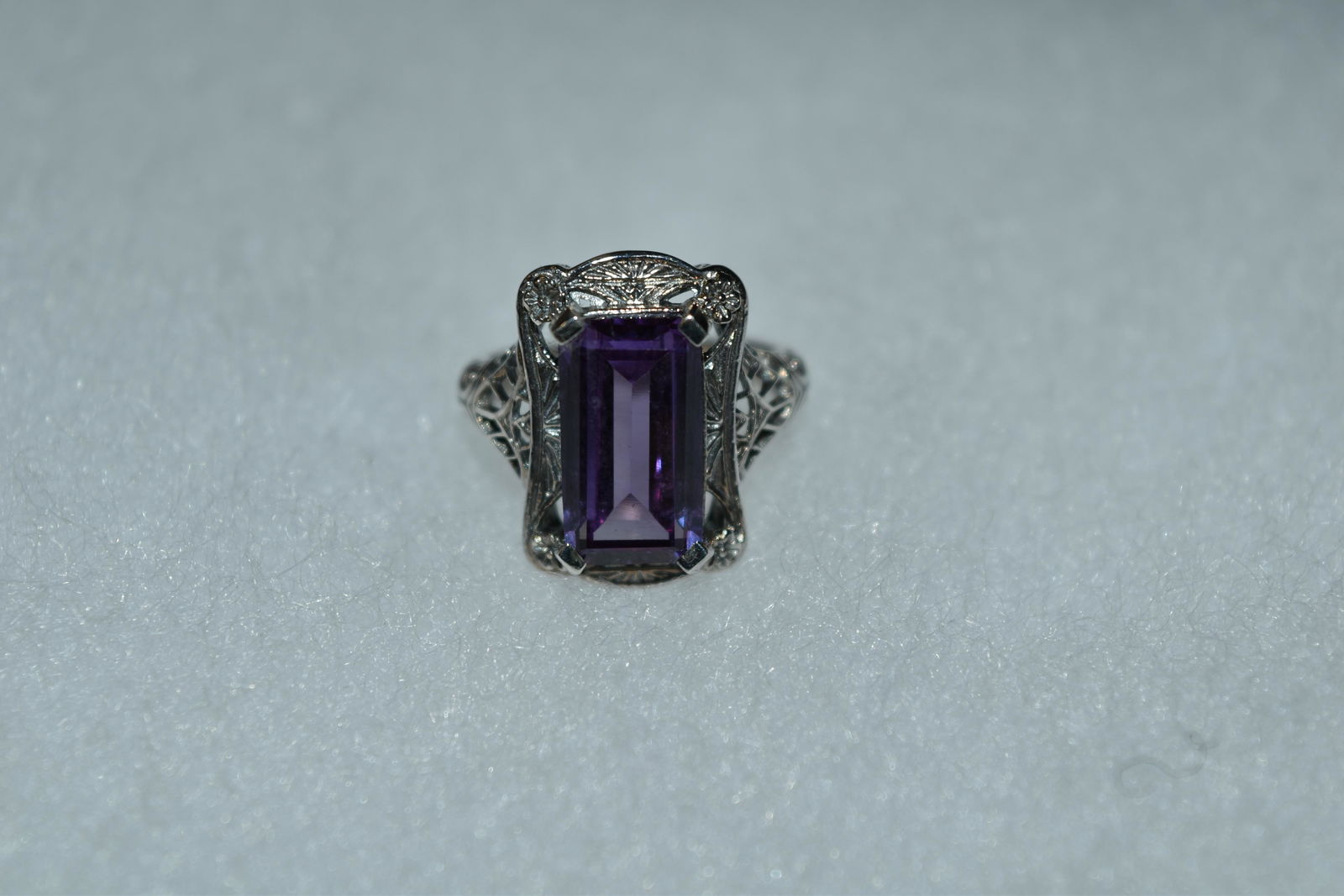10 ct Alexandrite Fancy Sterling Filigree Ring, Size 7: 10 ct Alexandrite Fancy Sterling Filigree Ring, Size 7
