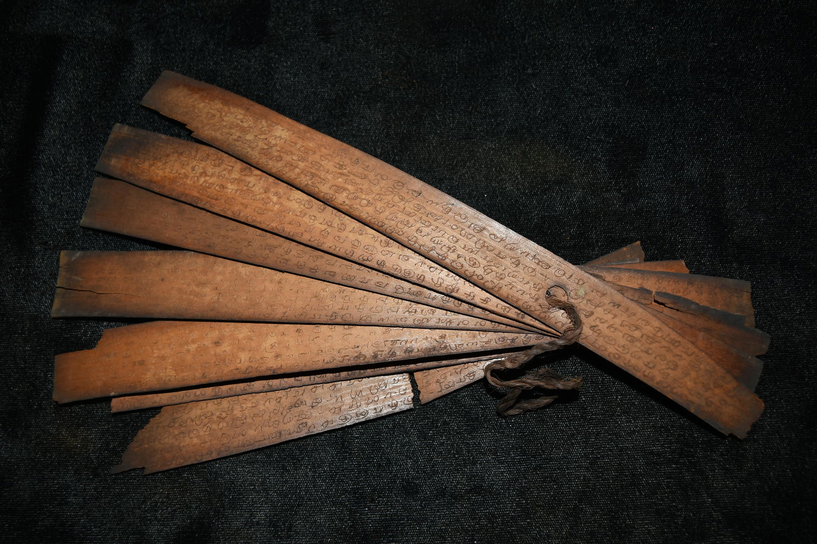 9 3/8" Antique Burmese Palm Reed Manuscript (1 of 5)