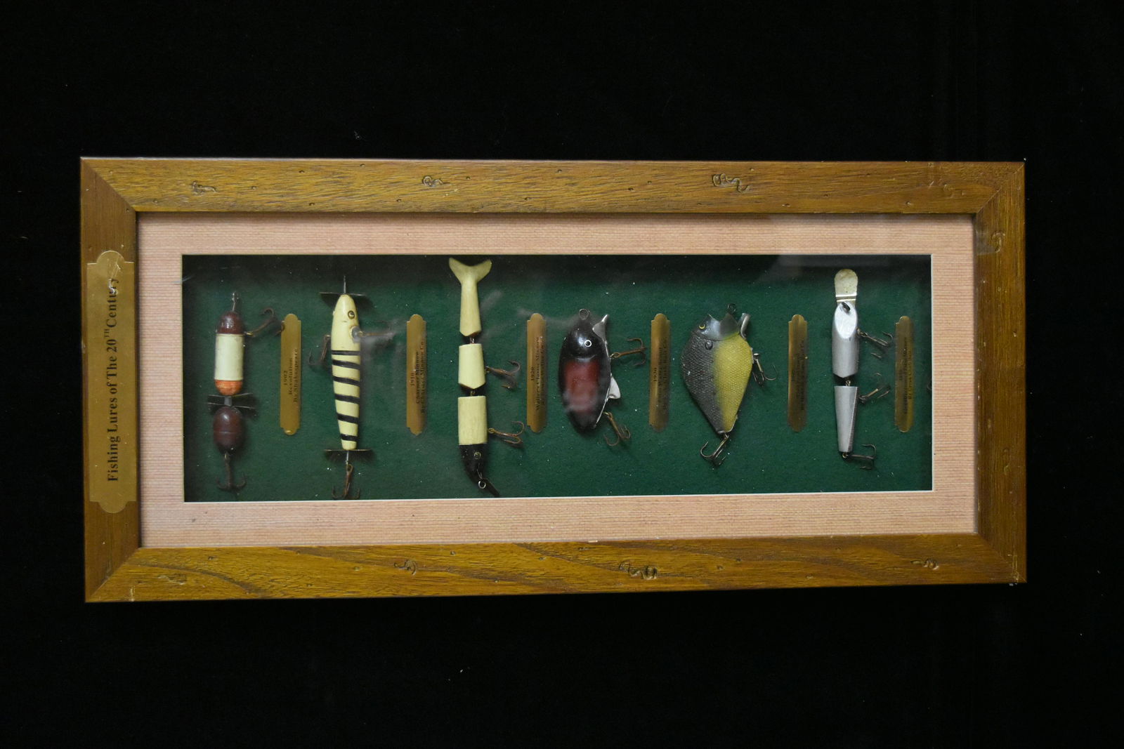 Frame of 6 Vintage Fishing Lures, 21" x 9 1/2" (1 of 6)
