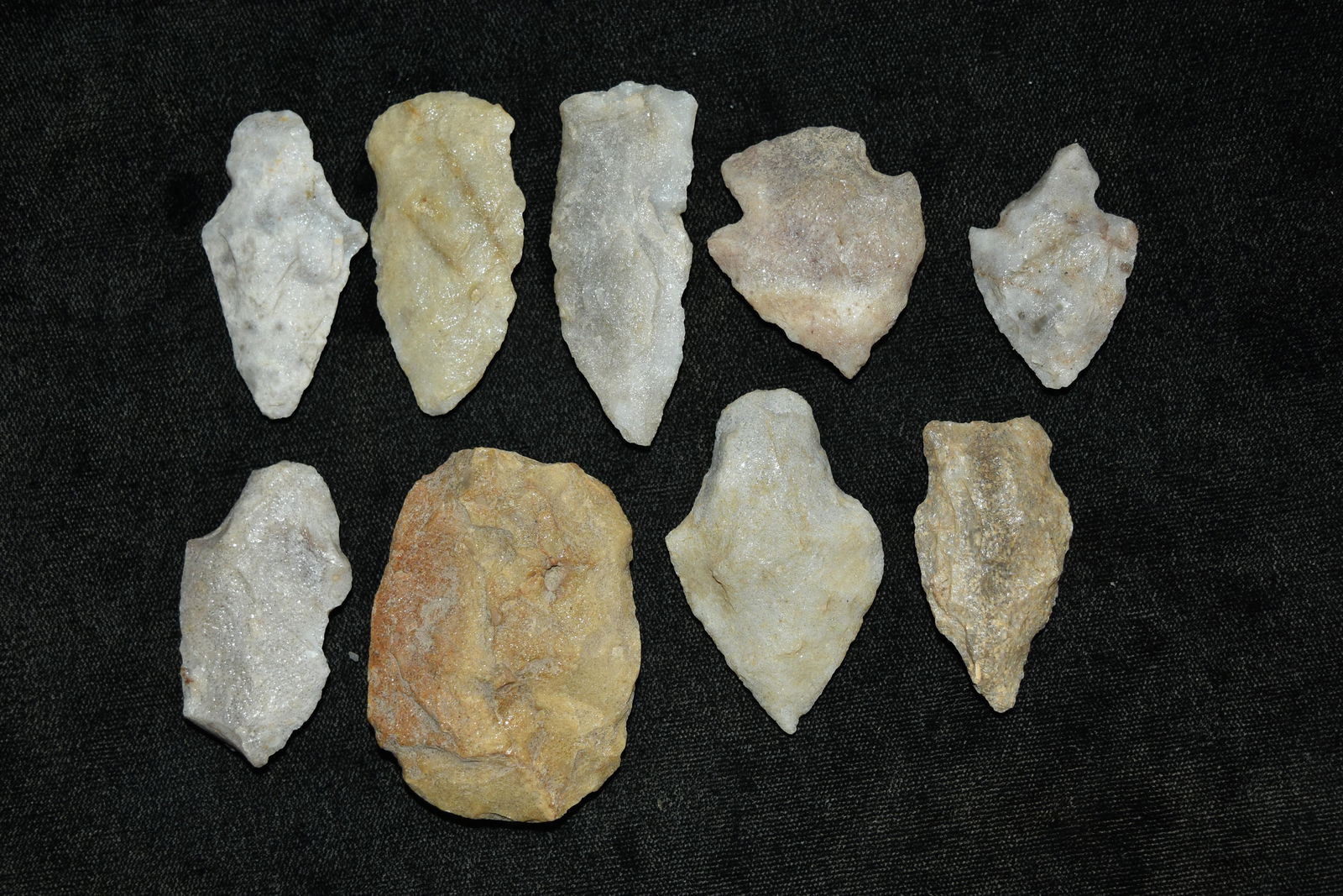 Lot of 9 Quartzite Points, Arkansas (1 of 5)
