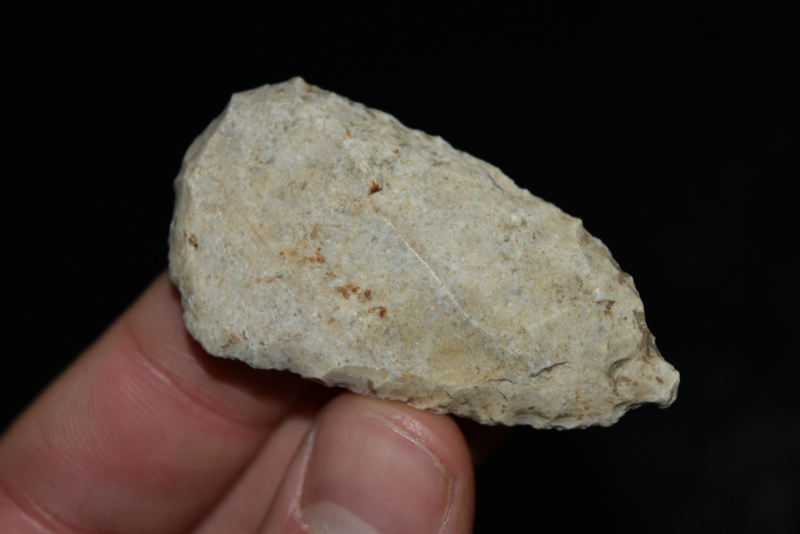 2 1/4" Fine Scraper with perforator on opposing end: 2 1/4" Fine Scraper with perforator on opposing end found in Boone Co., Mo By Reggie Powers