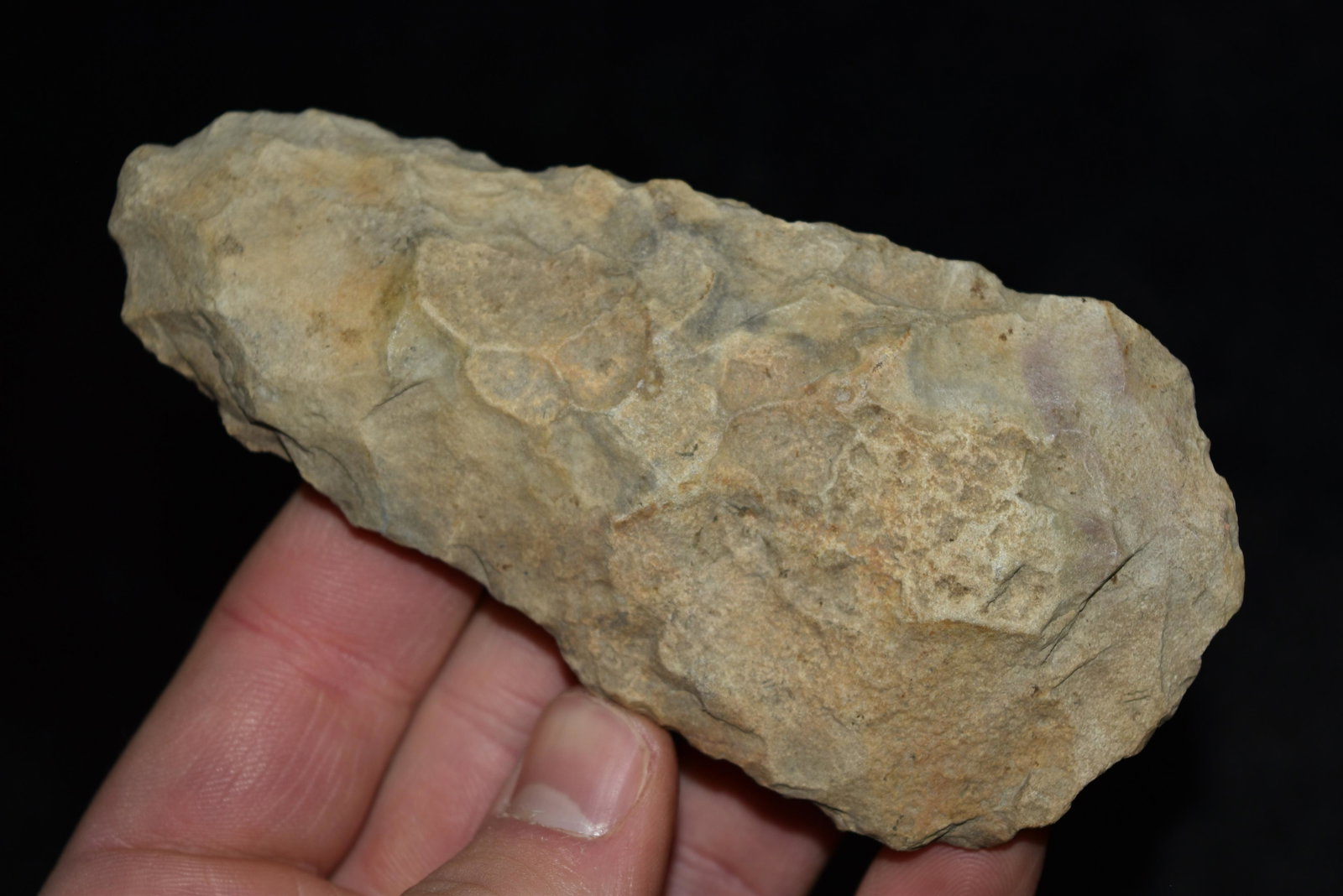 4 1/2" Flint Celt, Audrain Co., Mo, Found by John: 4 1/2" Flint Celt, Audrain Co., Mo, Found by John Parker