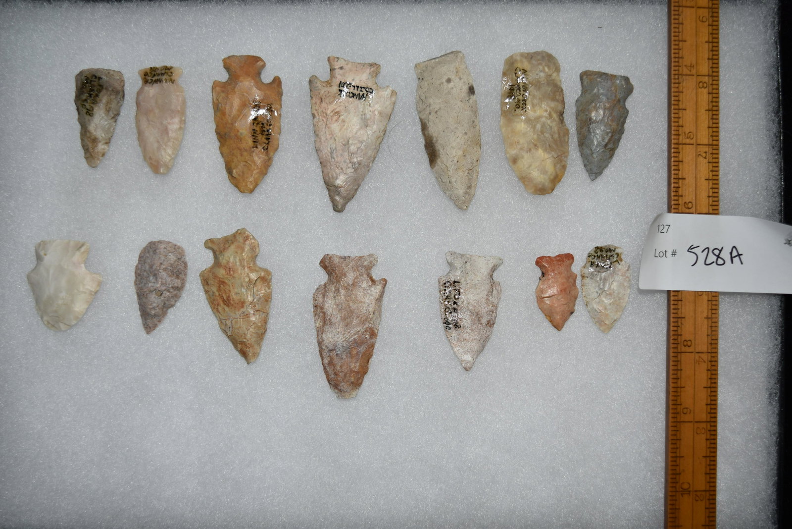 Lot of 21 Woodland and Archaic Blades/Points, Clark Co,: Lot of 21 Woodland and Archaic Blades/Points, Clark Co, Missouri FB Rodney Harvey