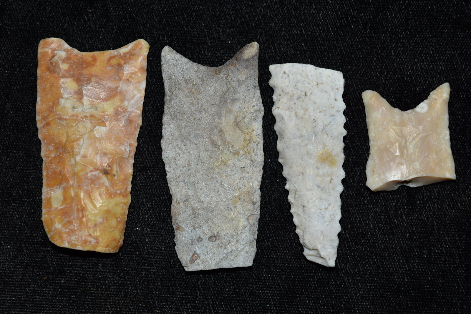 Lot of 4 Broken Dalton Points, Clark Co, Missouri FB: Lot of 4 Broken Dalton Points, Clark Co, Missouri FB Rodney Harvey