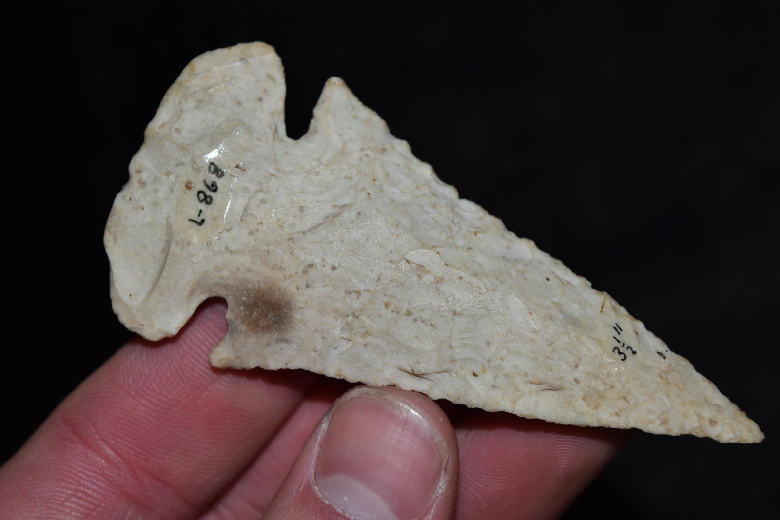 3 3/8" Dovetail Point, Jersey Co, Illinois, Ex Glenn: 3 3/8" Dovetail Point, Jersey Co, Illinois, Ex Glenn Leesman