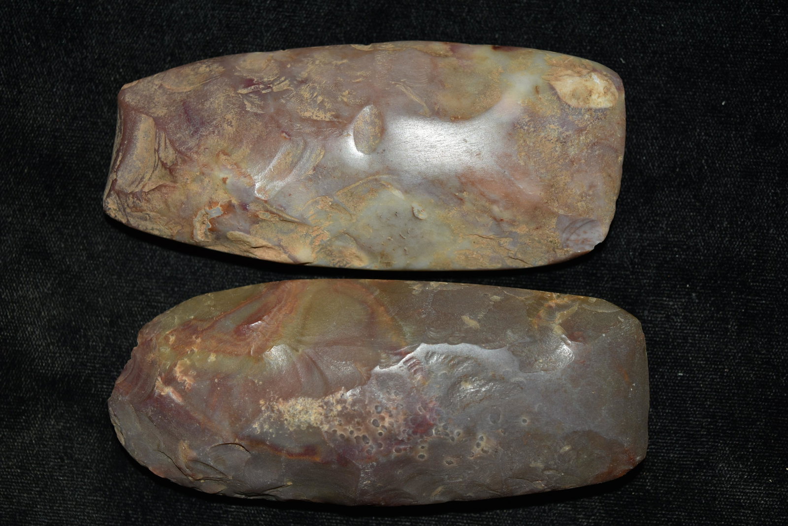 Pair of Colorful Polished Flint Celt, African Neolithic: Pair of Colorful Polished Flint Celt, African Neolithic
