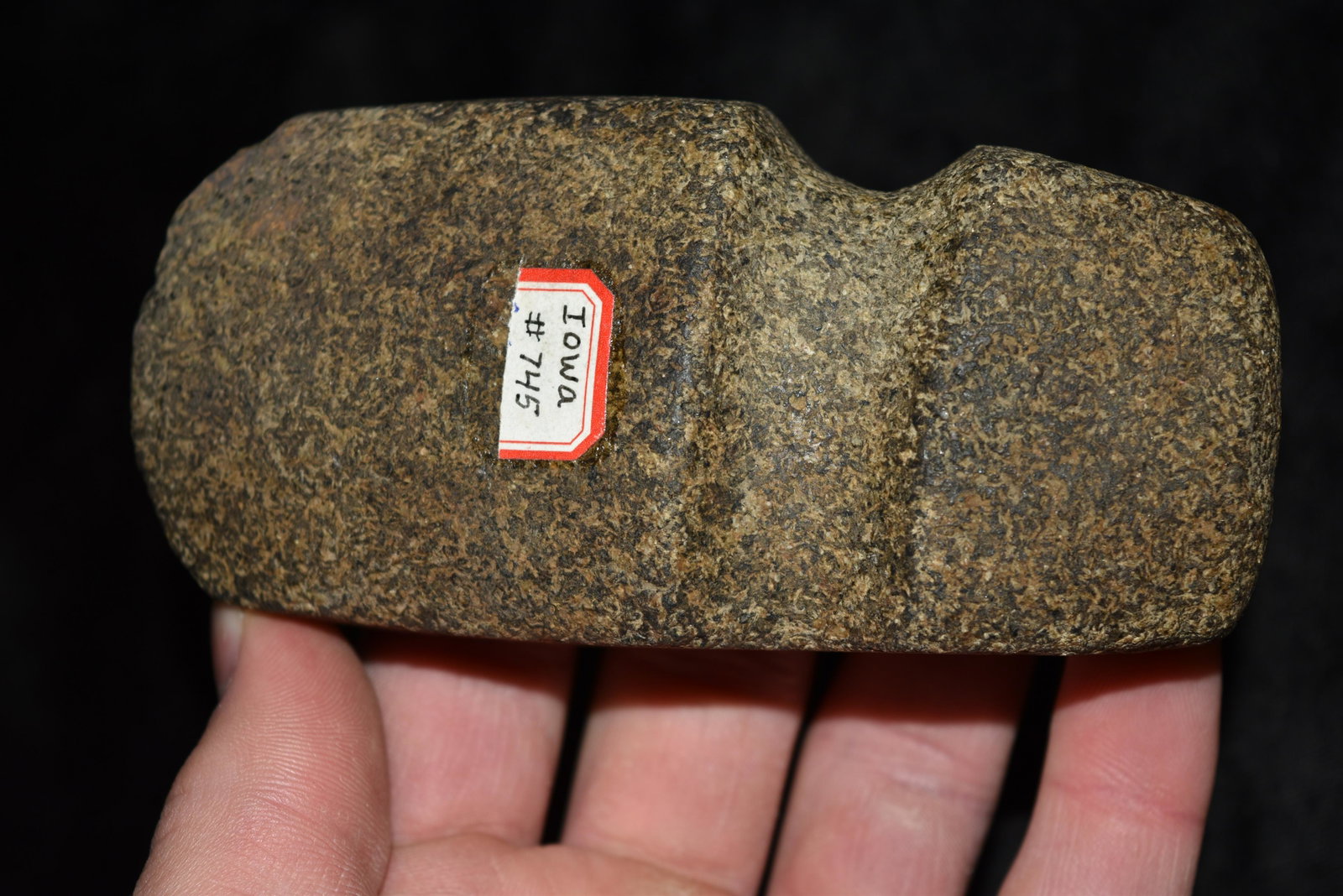 4 3/4" 3/4 Groove Box Axe, Iowa, Arrowhead, Native: 4 3/4" 3/4 Groove Box Axe, Iowa, Arrowhead, Native American, Artifact