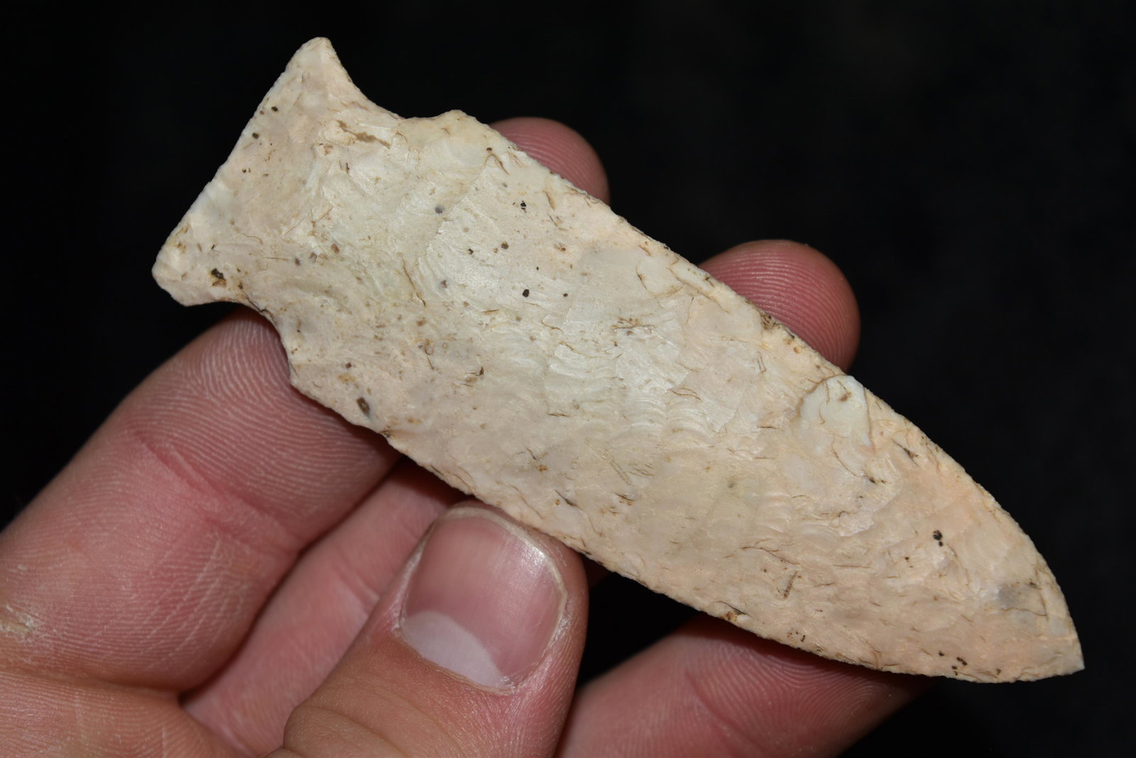 3 3/4" Godar Point, Perino COA, Super Flaking, St: 3 3/4" Godar Point, Perino COA, Super Flaking, St Charles Co, Missouri, Arrowhead, Native American, Artifact
