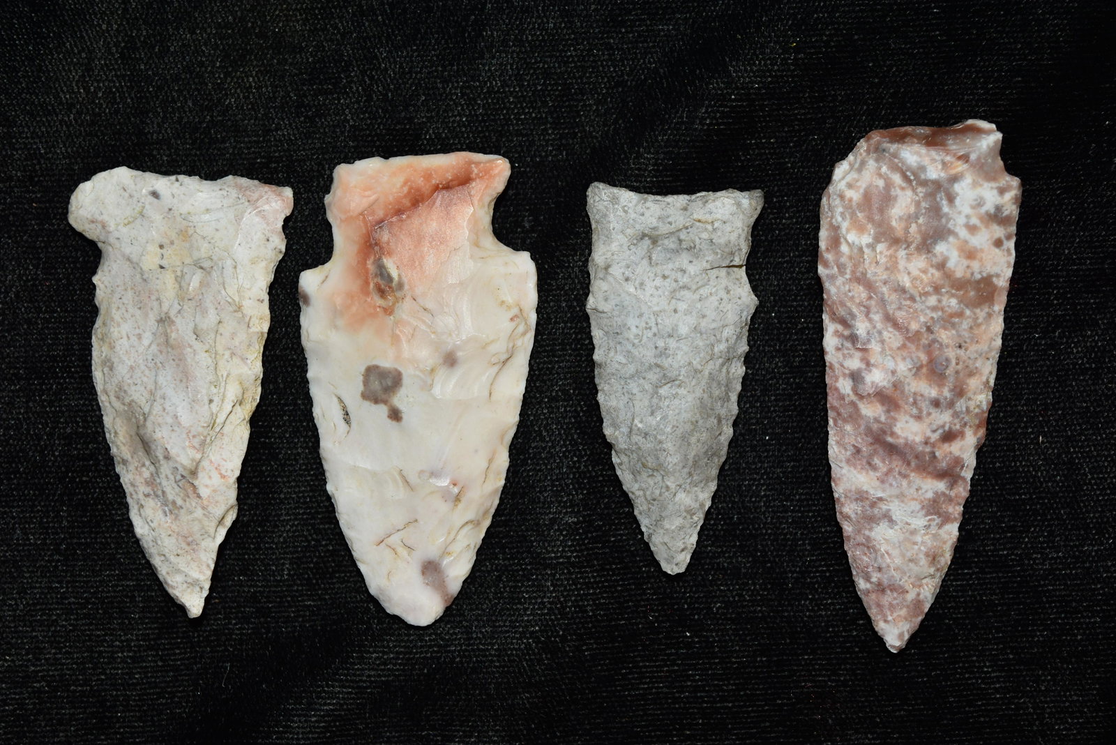 Lot of 4 Points, Longest 2 7/16", FB Rick Anderson,: Lot of 4 Points, Longest 2 7/16", FB Rick Anderson, Lewis Co, Missouri, Arrowhead, Native American, Artifact