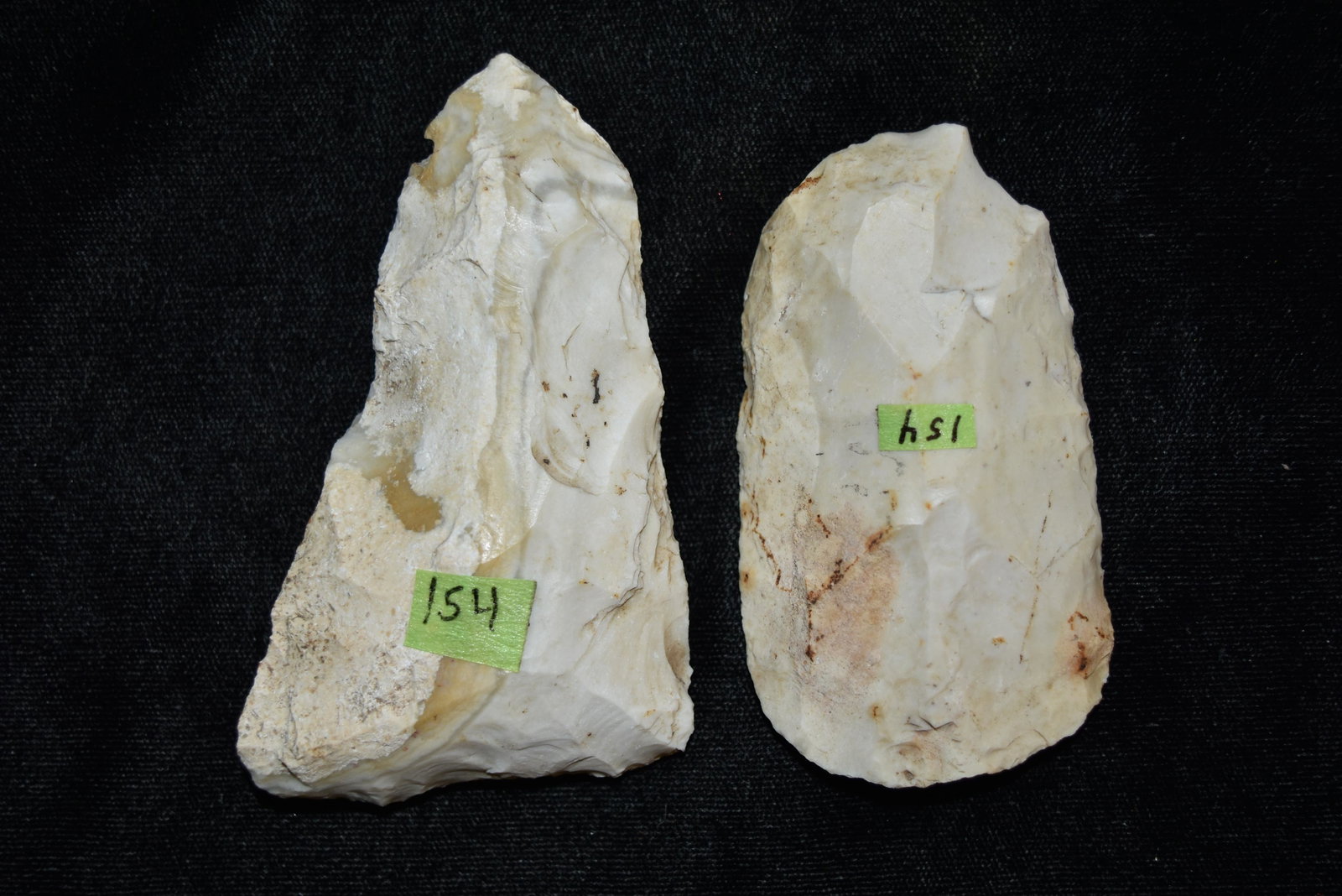 Lot of 2 Flint Adze, Longest 3 3/4", FB Frank Waelder,: Lot of 2 Flint Adze, Longest 3 3/4", FB Frank Waelder, Pike Co, Illinois, Arrowhead, Native American, Artifact