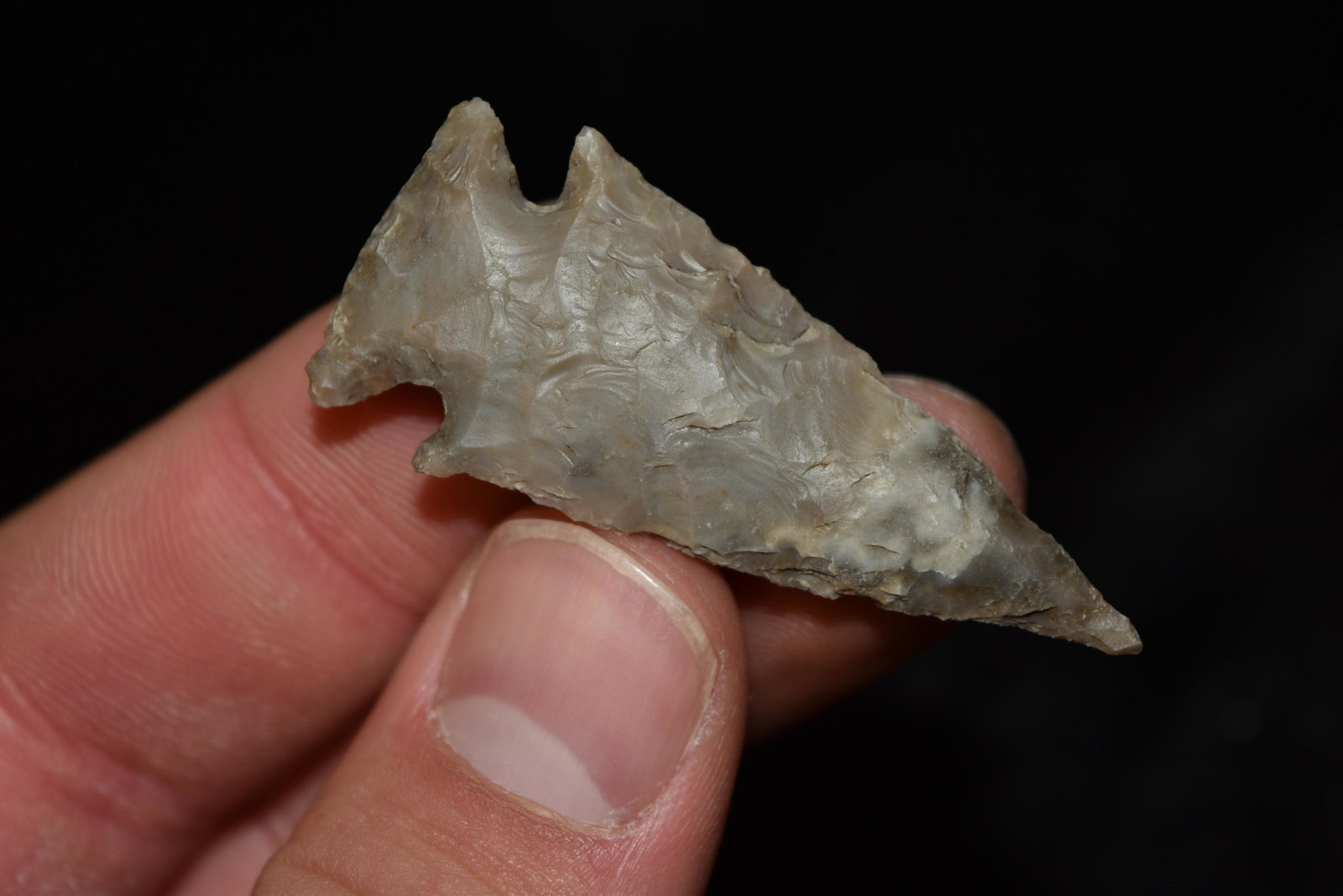 2" Early Stemmed Point, FB David Shand near Wimberly, (1 of 5)