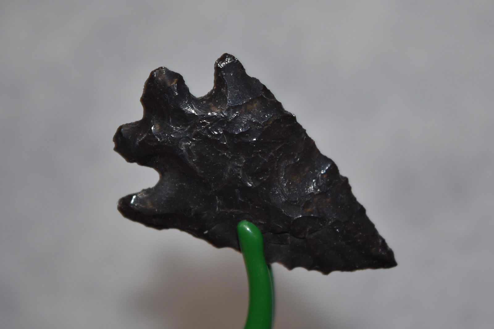 1 3/8" Obsidian Elko Split Stem Point, Lake Co, Oregon, (1 of 5)