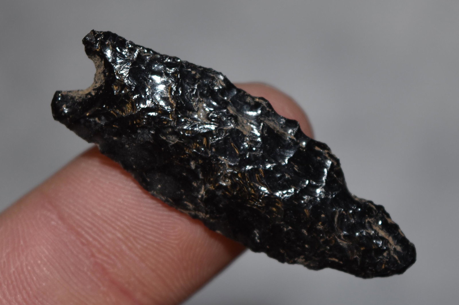 1 5/8" Obsidian Plainview Point, Lake Co, Oregon, Gem (1 of 4)