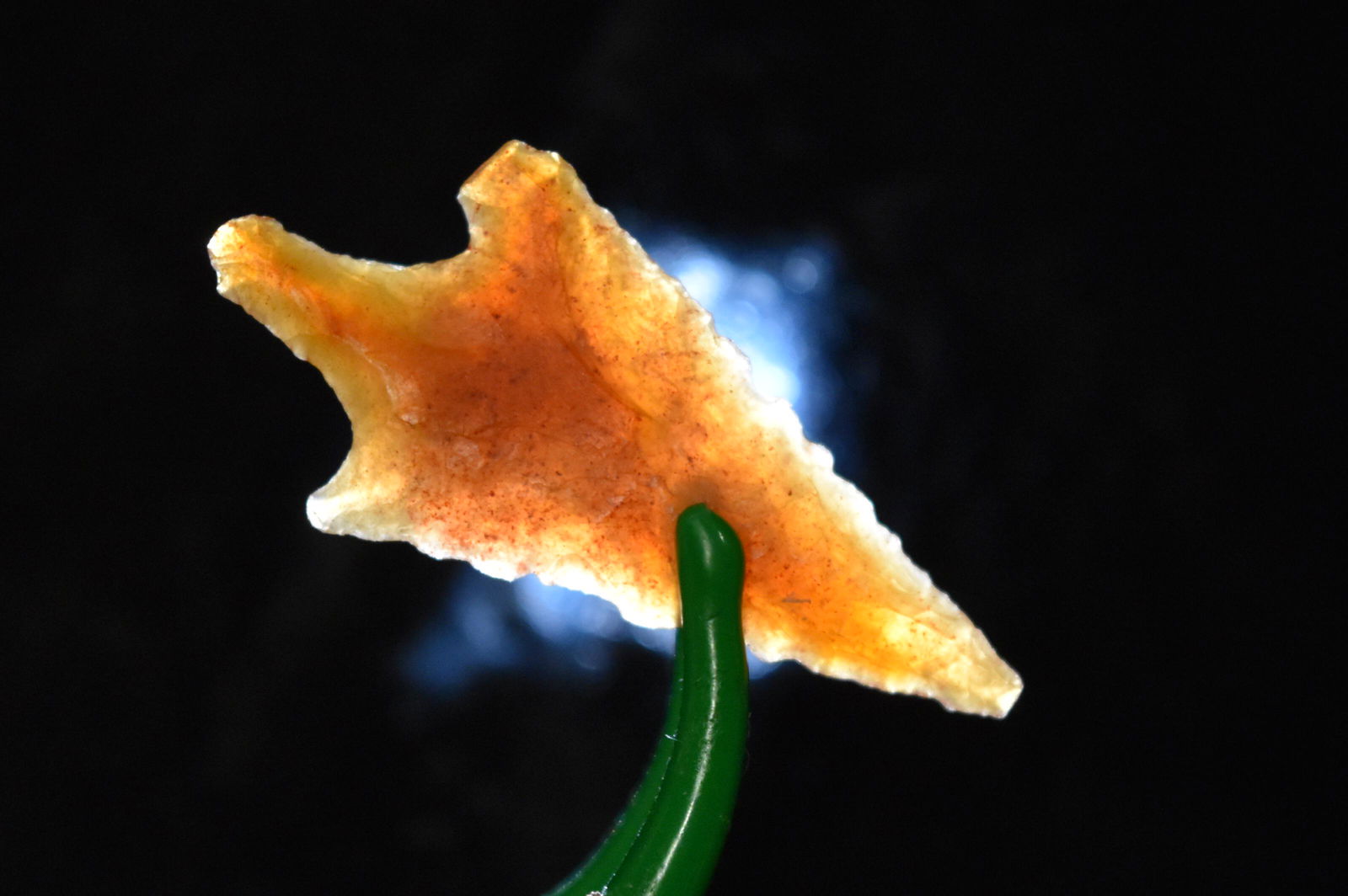 1 1/2" Pin Stemmed Serrated Point, Orange/Red Agate, (1 of 5)