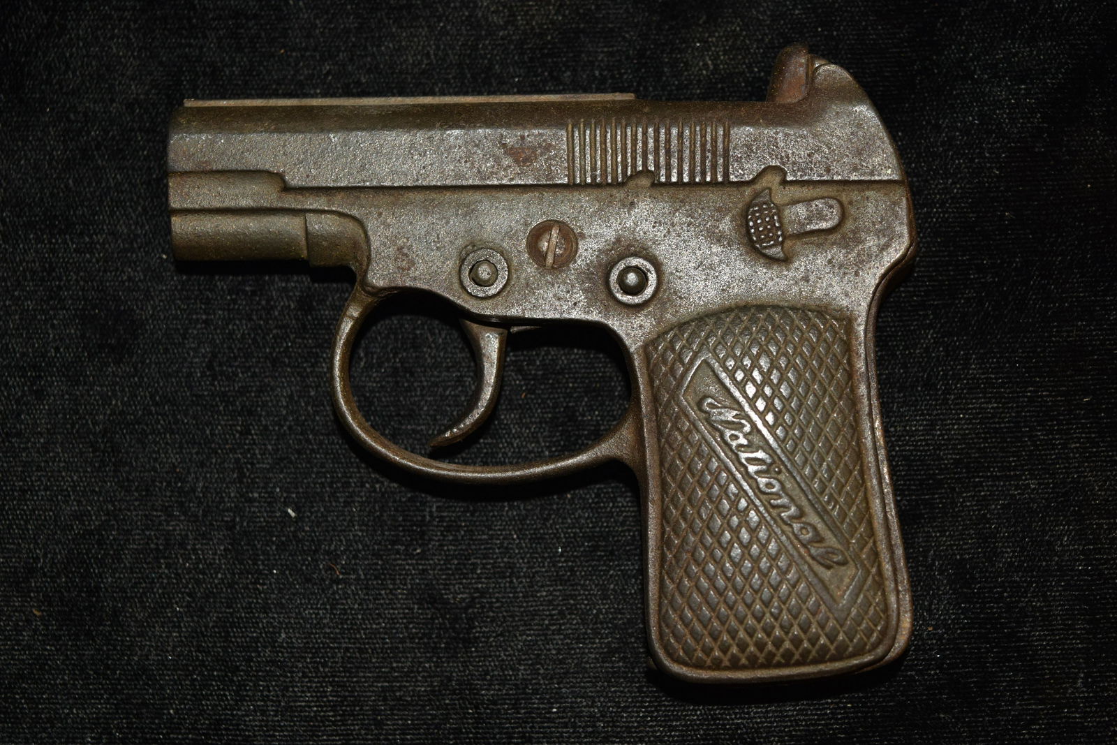 Rare Antique 1909 National Cast Iron Toy Cap Gun, Works: Rare Antique 1909 National Cast Iron Toy Cap Gun, Works Great