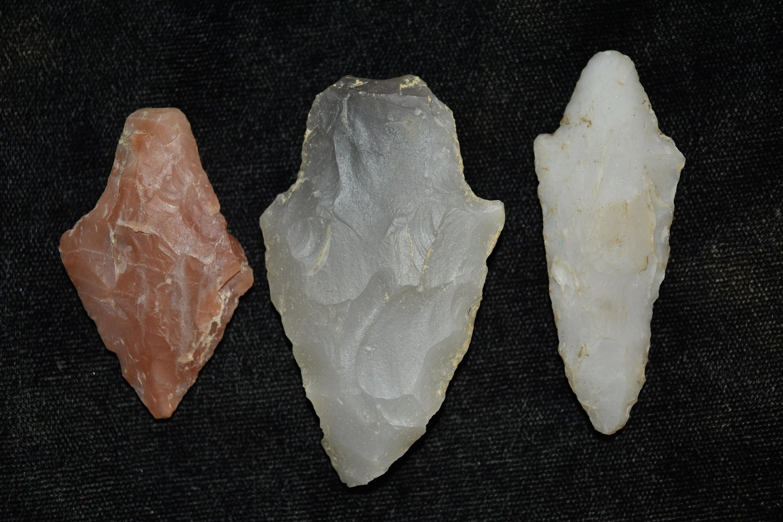 Lot of 3 Gary Novaculite Points, Arkansas: Lot of 3 Gary Novaculite Points, Arkansas