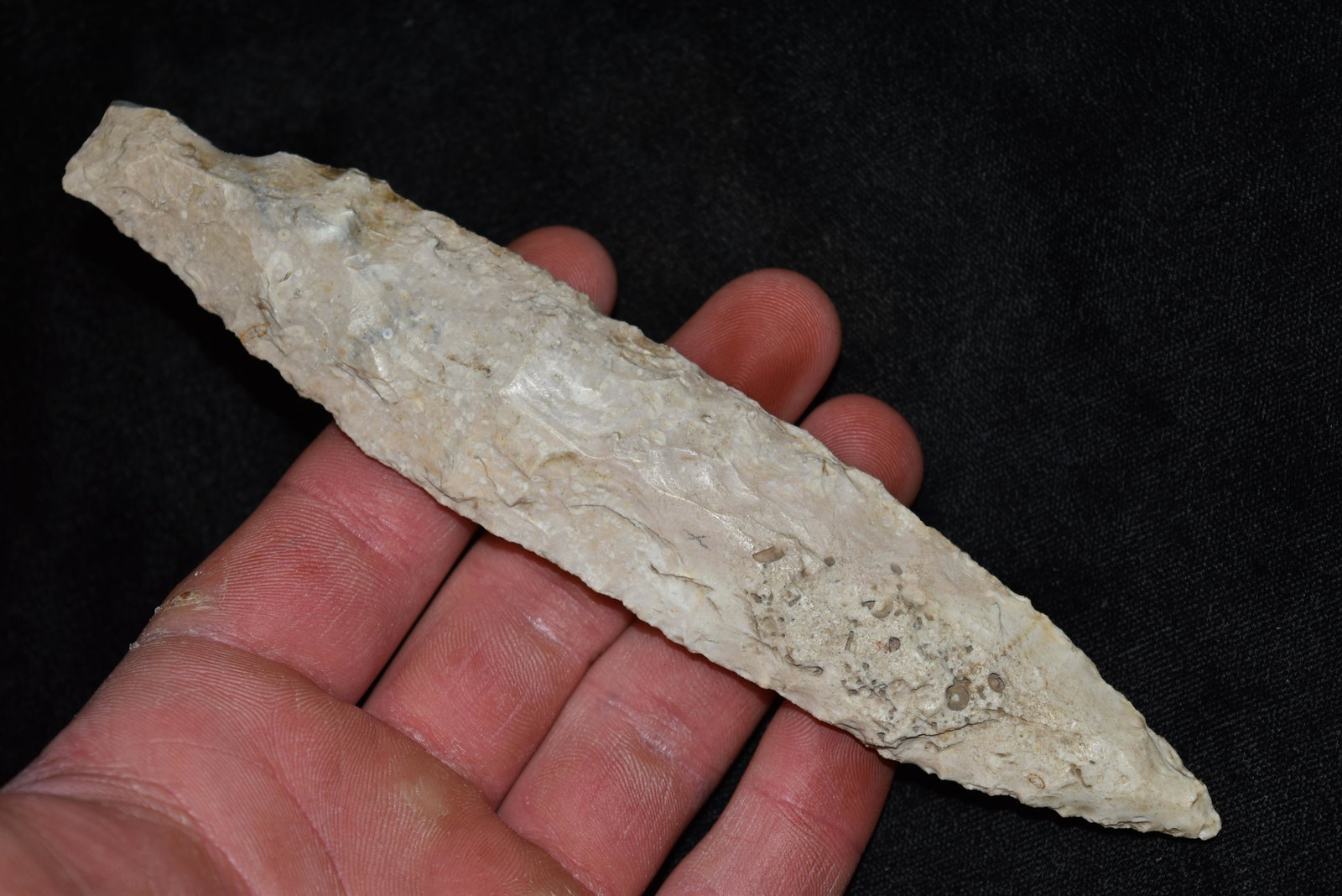 6 5/8" Square Stemmed Base Point, Adams/Fulton Co,: 6 5/8" Square Stemmed Base Point, Adams/Fulton Co, Illinois, Arrowhead, Native American Artifact