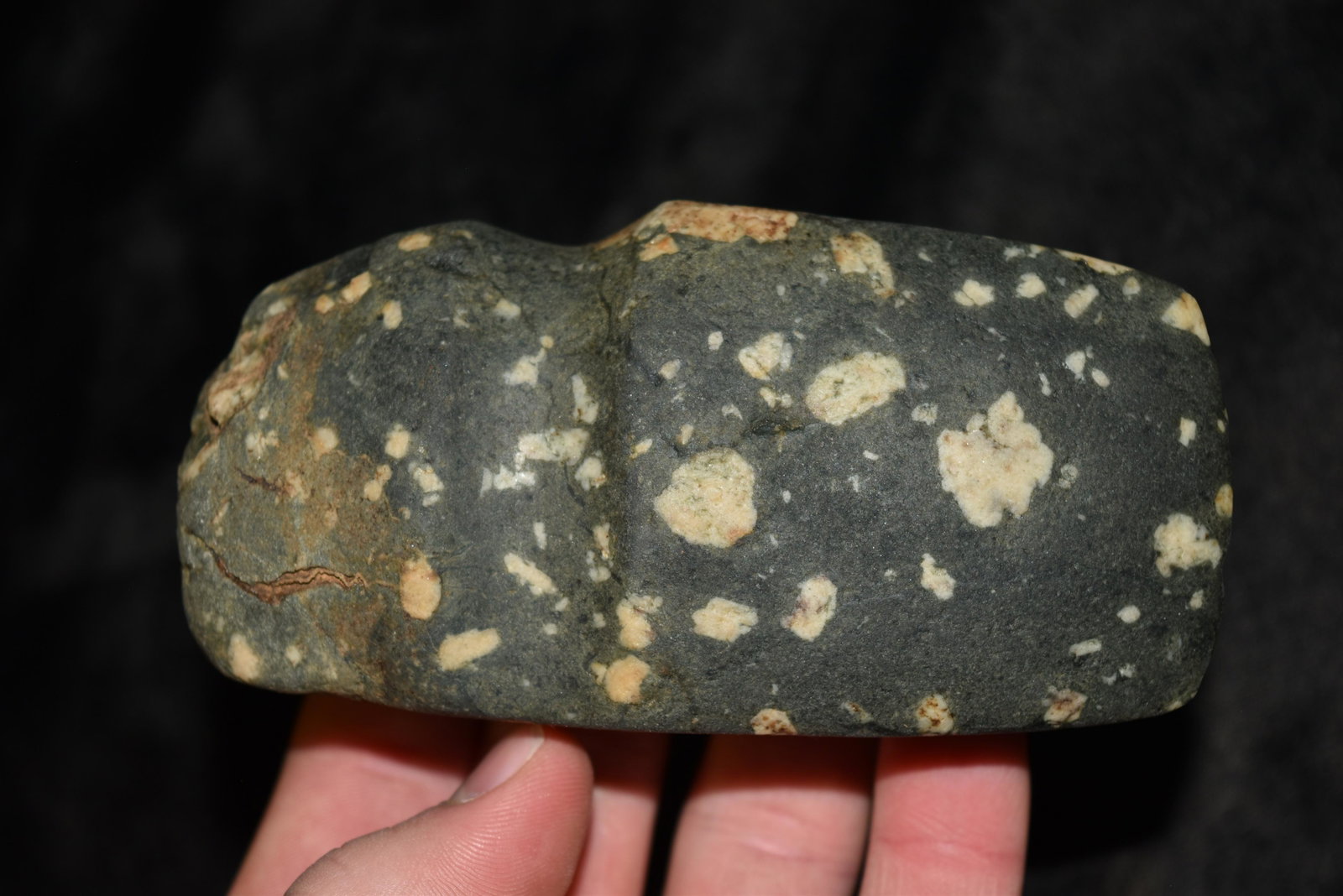 4 3/8" Porphyry 3/4 Groove Box Axe, Central Missouri: 4 3/8" Porphyry 3/4 Groove Box Axe, Central Missouri, Arrowhead, Native American Artifact