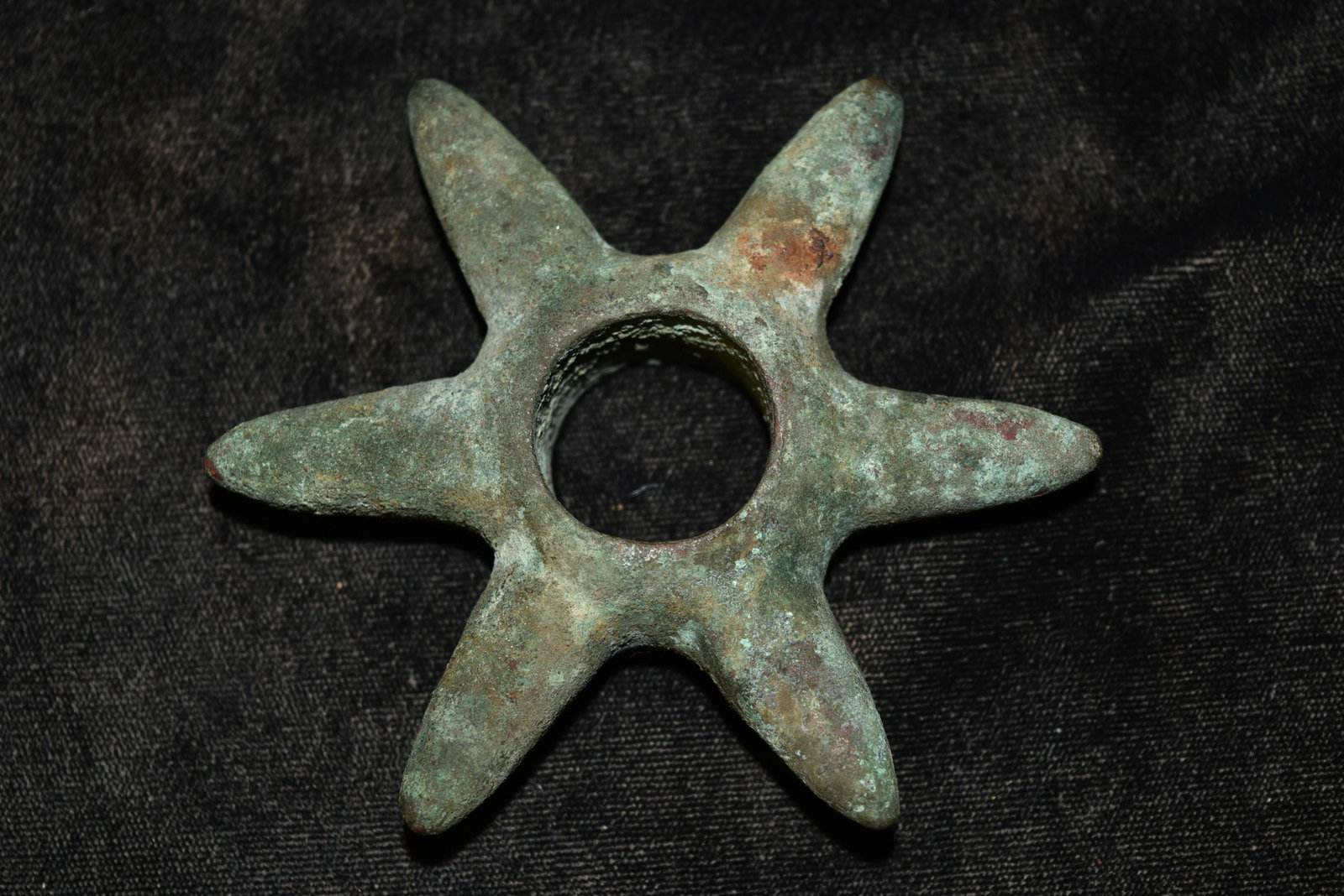 3 13/16" Copper War/Mace Club Head, Johnson COA, Peru: 3 13/16" Copper War/Mace Club Head, Johnson COA, Peru, Moche Culture, Great Patina, Arrowhead, Native American Artifact