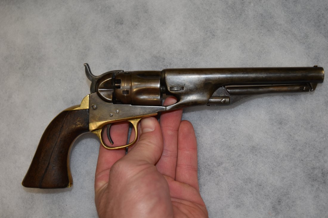1863 Colt Revolver Model 1862, Police & Pocket Pistol: 1863 Colt Revolver Model 1862, Police & Pocket Pistol of Navy Caliber .36, Serial Number Matching 25572, With Original Holster