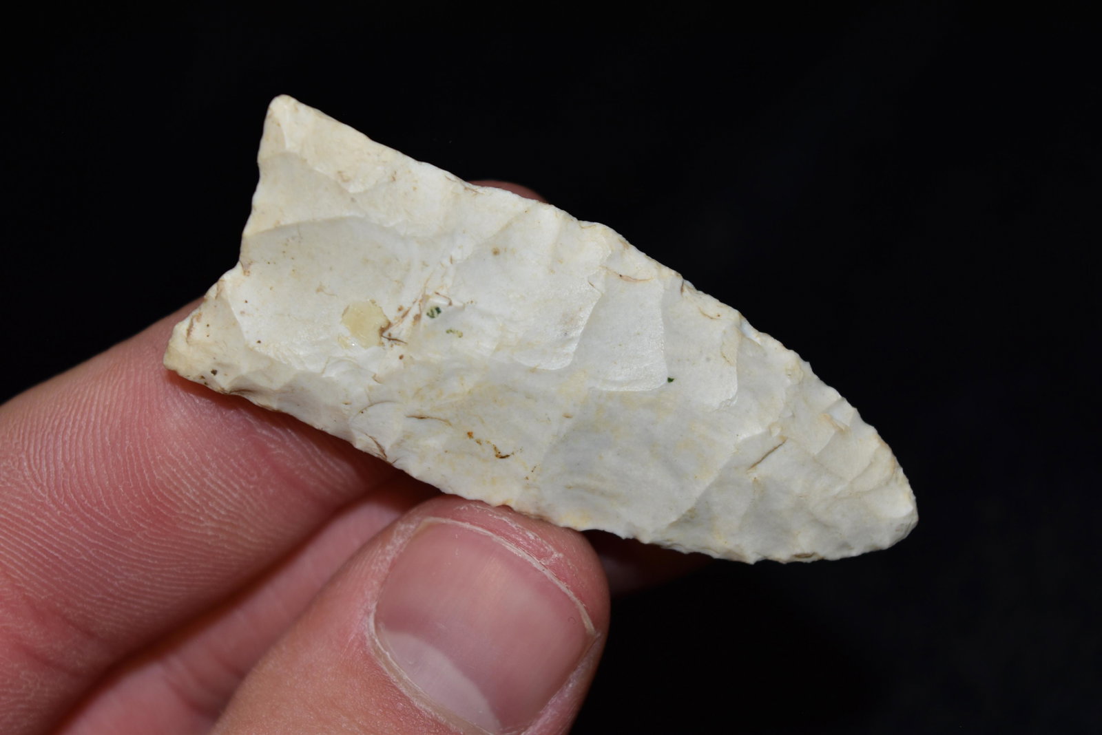 2 1/4" Clovis Point, Motley COA, Fulton Co, Illinois: 2 1/4" Clovis Point, Motley COA, Fulton Co, Illinois, Arrowhead, Native American Artifact
