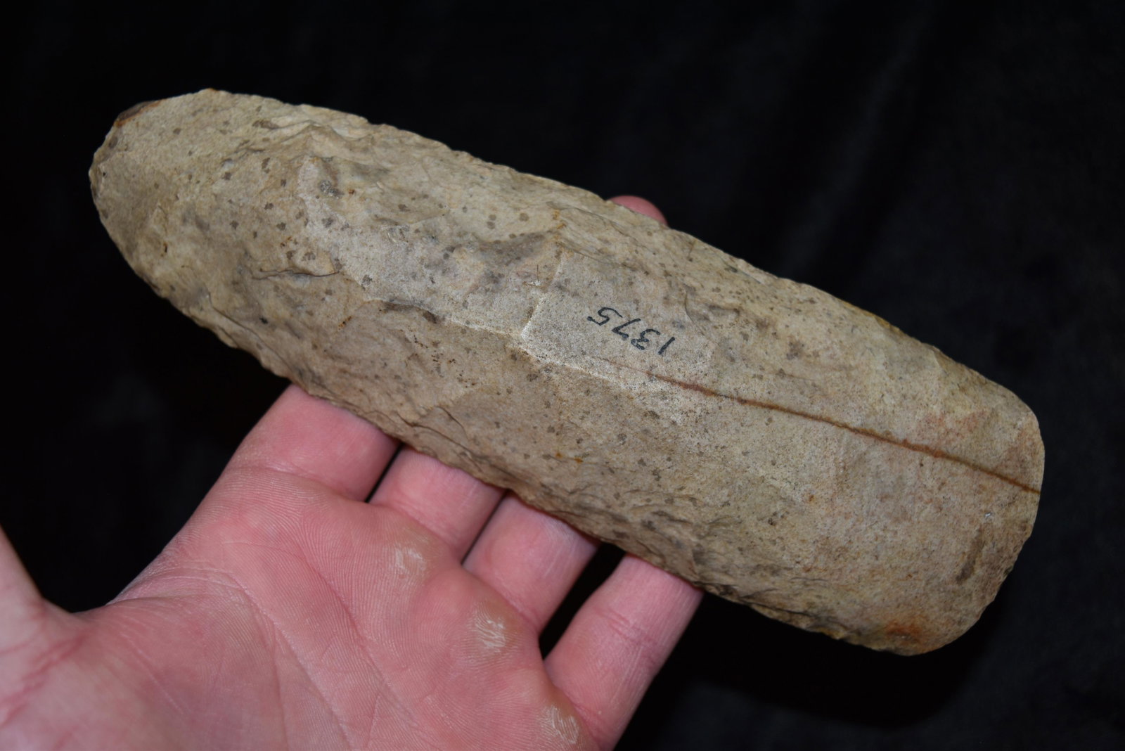 7 7/8" Flint Polished Adze, Madison Co, Illinois: 7 7/8" Flint Polished Adze, Madison Co, Illinois, Arrowhead, Native American Artifact