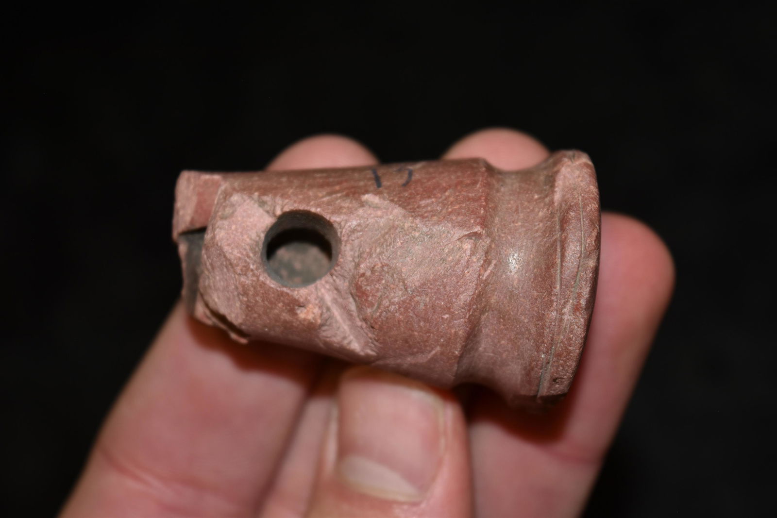 2" Catlinite Pipe Bowl, Found on Iowaville Site, Iowa, (1 of 6)